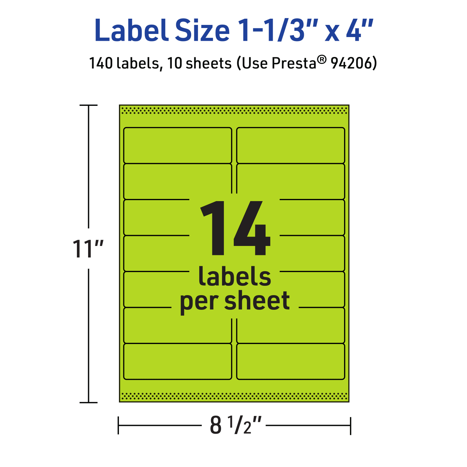 Avery Printable Labels With Sure Feed Technology, 94206-BGP10, Rectangle, 1-1/3in x 4in, Matte Bright Green, Pack of 140 - Image 6
