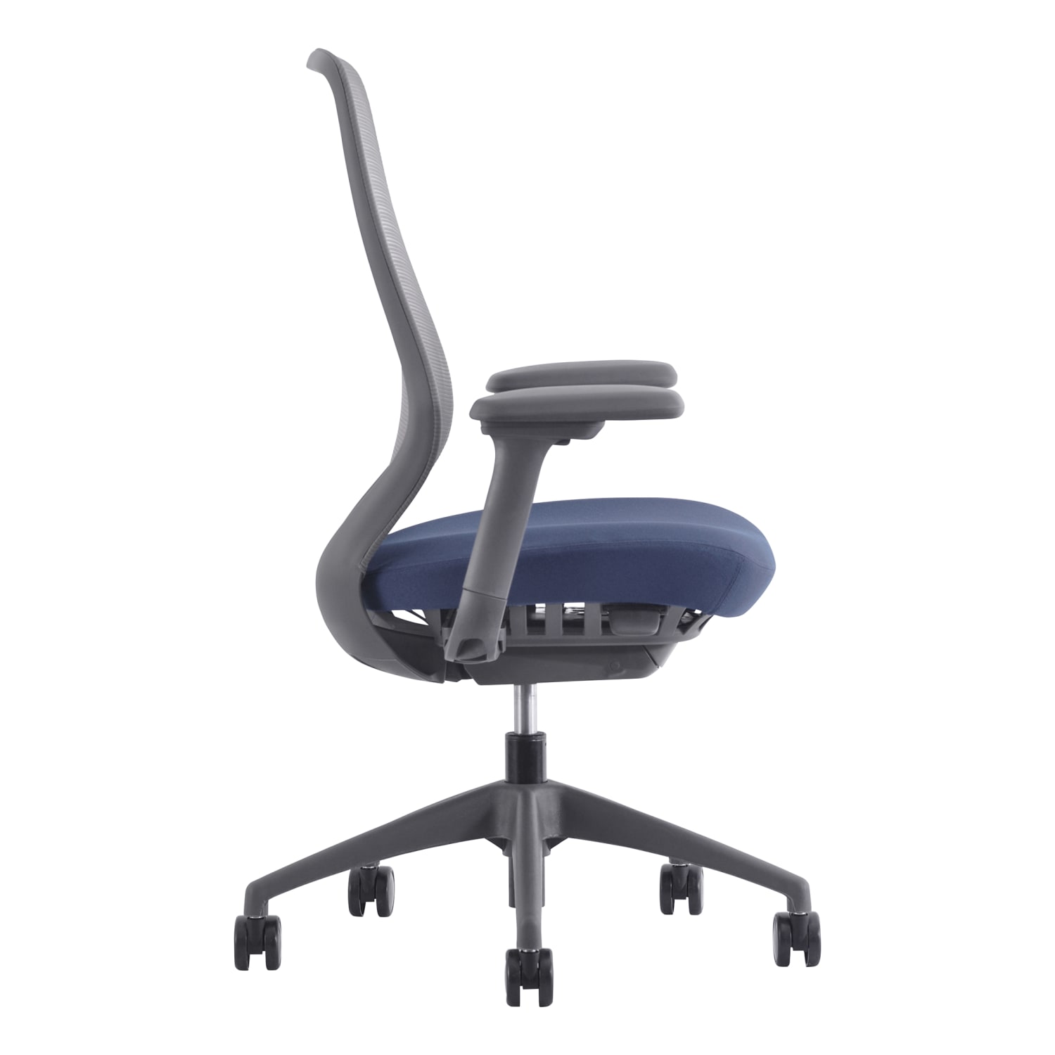 WorkPro 6000 Series Multifunction Ergonomic Mesh/Fabric High-Back Executive Chair, Gray Frame/Blue Seat, BIFMA Compliant - Image 4