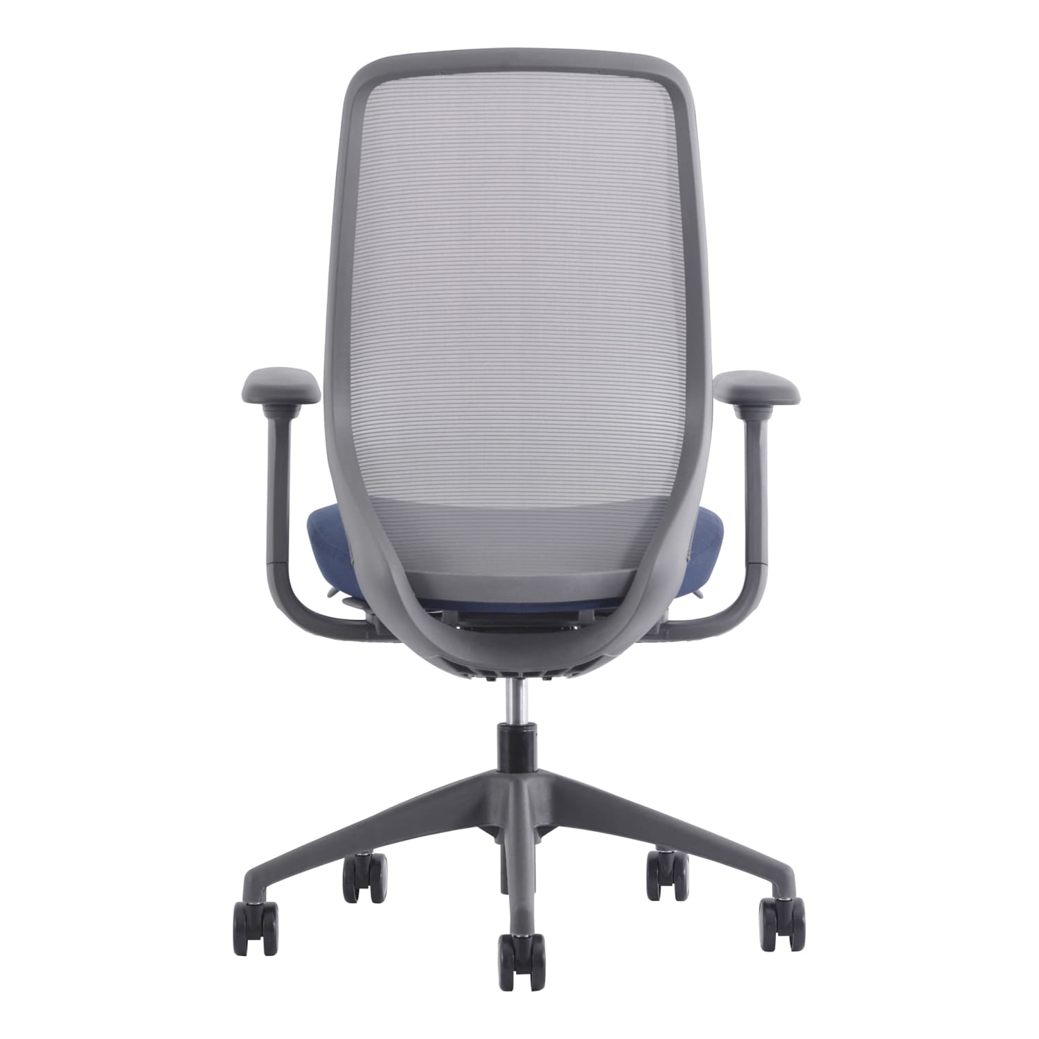 WorkPro 6000 Series Multifunction Ergonomic Mesh/Fabric High-Back Executive Chair, Gray Frame/Blue Seat, BIFMA Compliant - Image 5
