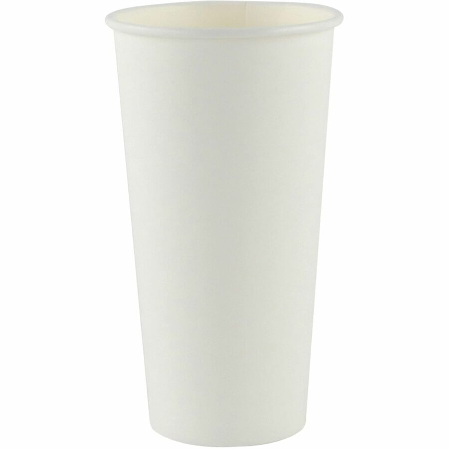 Genuine Joe 20 oz Disposable Hot Cups - 20 fl oz - White - Polyurethane - Coffee, Hot Drink, Picnic, Company, Tea, Hot Chocolate, Beverage - 50/Pack - 50 / Pack - Image 5