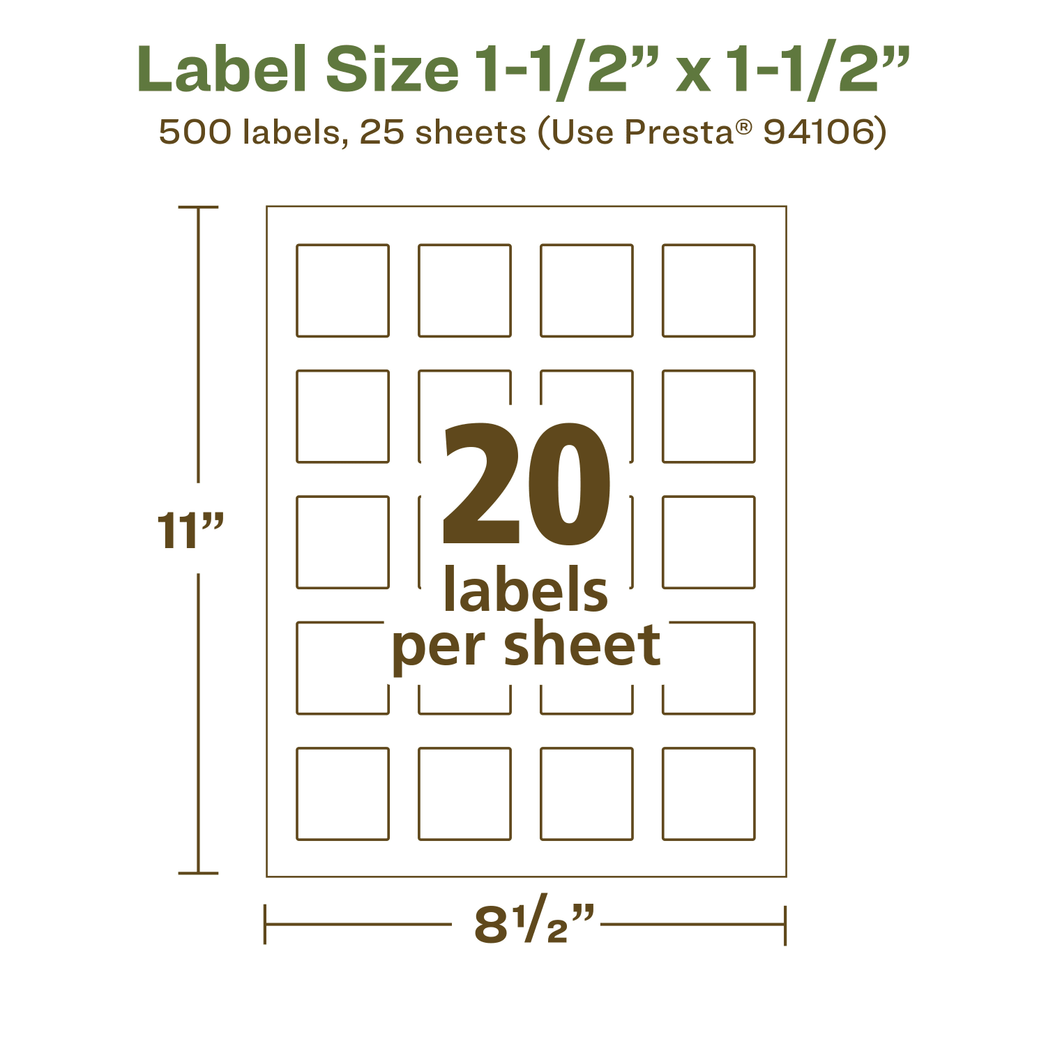 Avery Recycled Paper Labels, 94106-EWMP25, Square, 1-1/2in x 1-1/2in, White, Pack Of 500 - Image 6