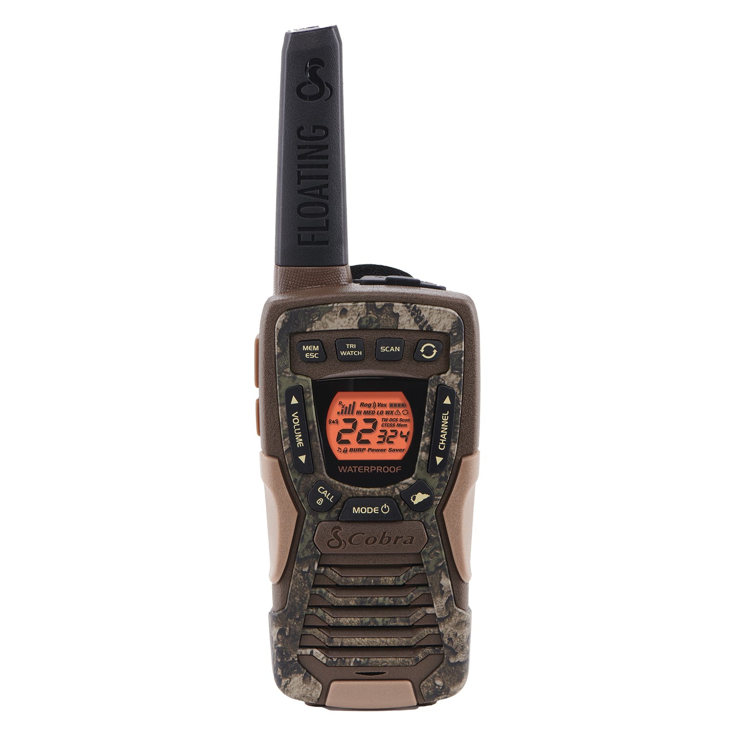 Cobra Floating Waterproof 37-Mile-Range 2-Way Radios, Camouflage, 2-Pack, ACXT1035R FLT - Image 3
