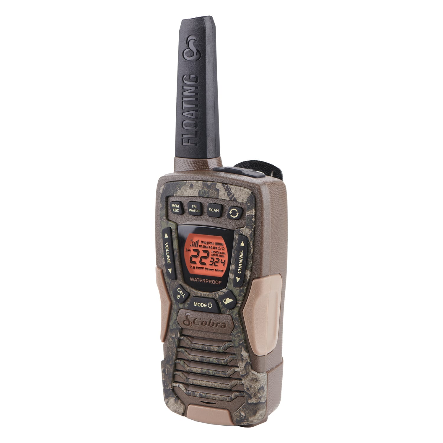 Cobra Floating Waterproof 37-Mile-Range 2-Way Radios, Camouflage, 2-Pack, ACXT1035R FLT - Image 6