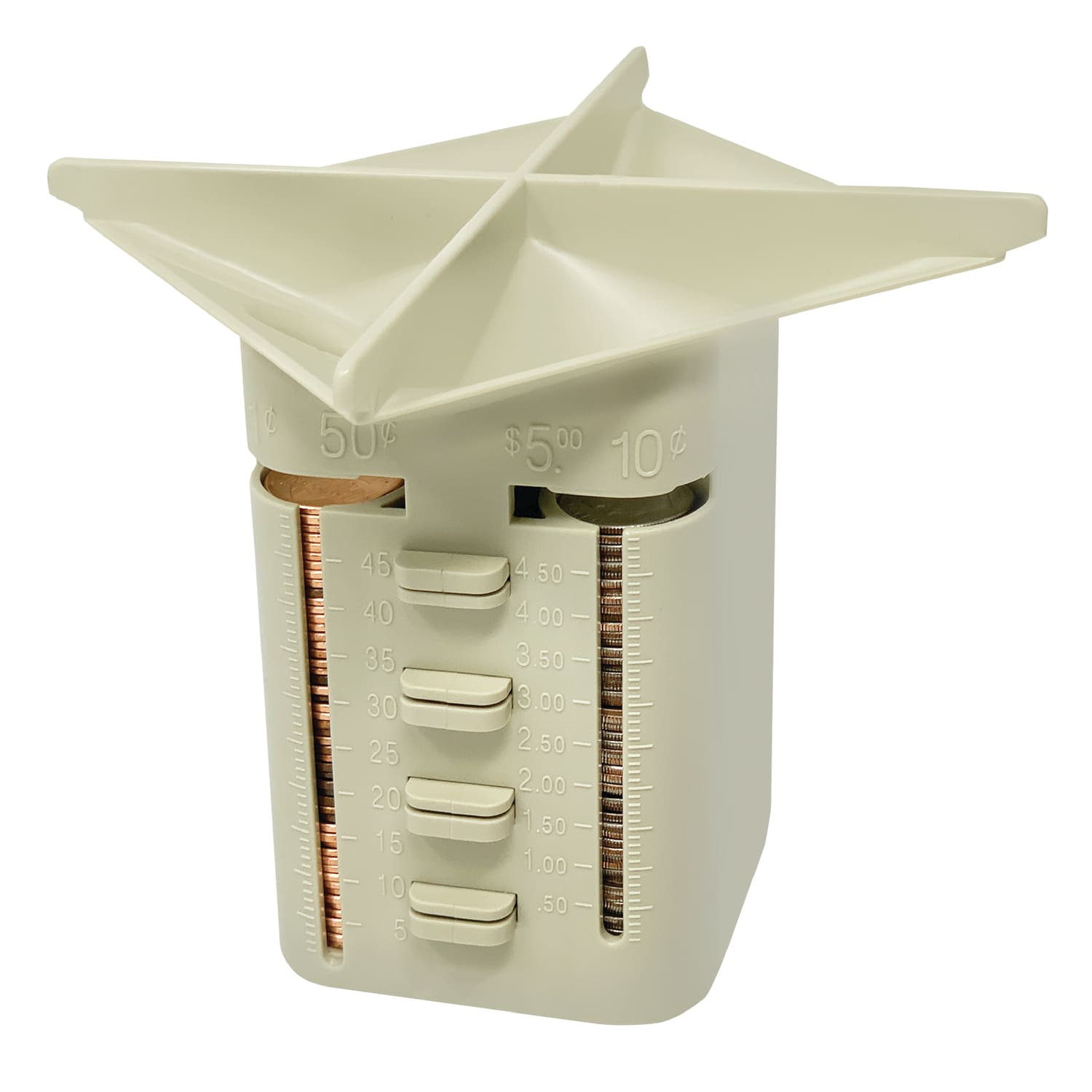 Nadex Manual Coin Sorting Tube, Beige - Image 3