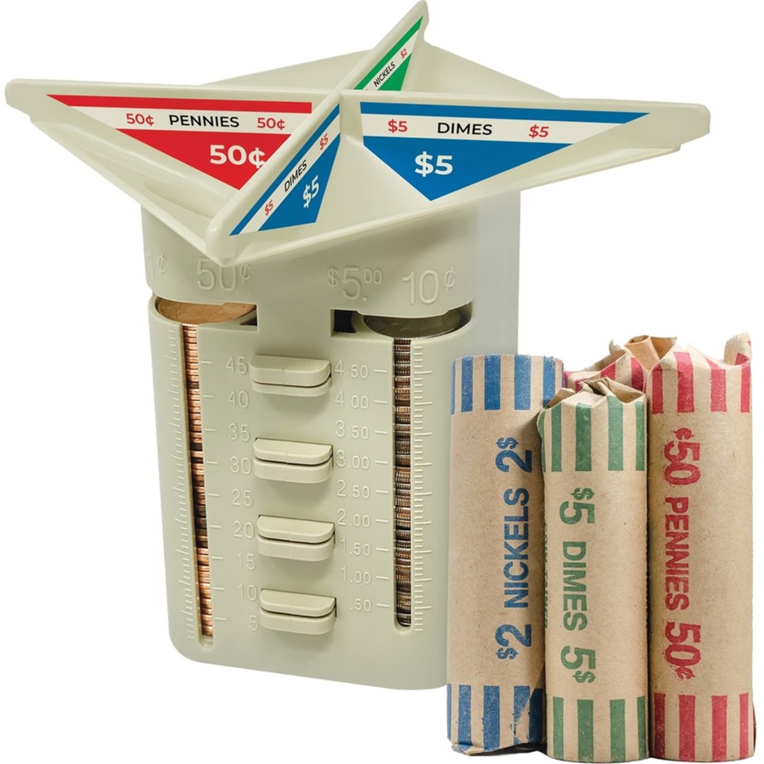 Nadex Manual Coin Sorting Tube, Beige - Image 6
