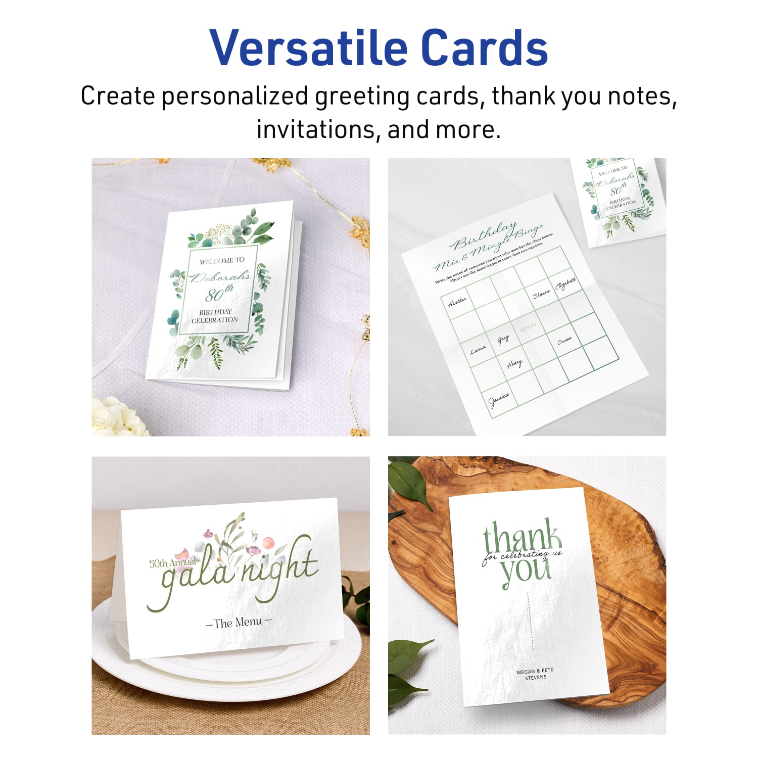 Avery Printable Note Cards, 4-1/4in x 5-1/2in Rectangle, Glossy White, Pack Of 50 - Image 4