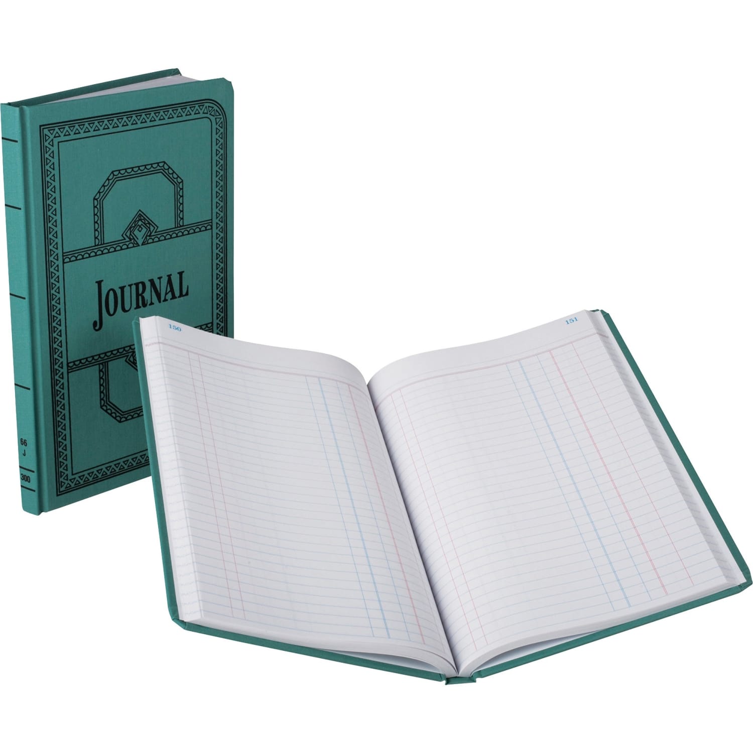 Boorum & Pease Canvas Account Book, Journal, 16 Lb., 12 1/8in x 7 5/8in, 300 Pages, Blue - Image 3