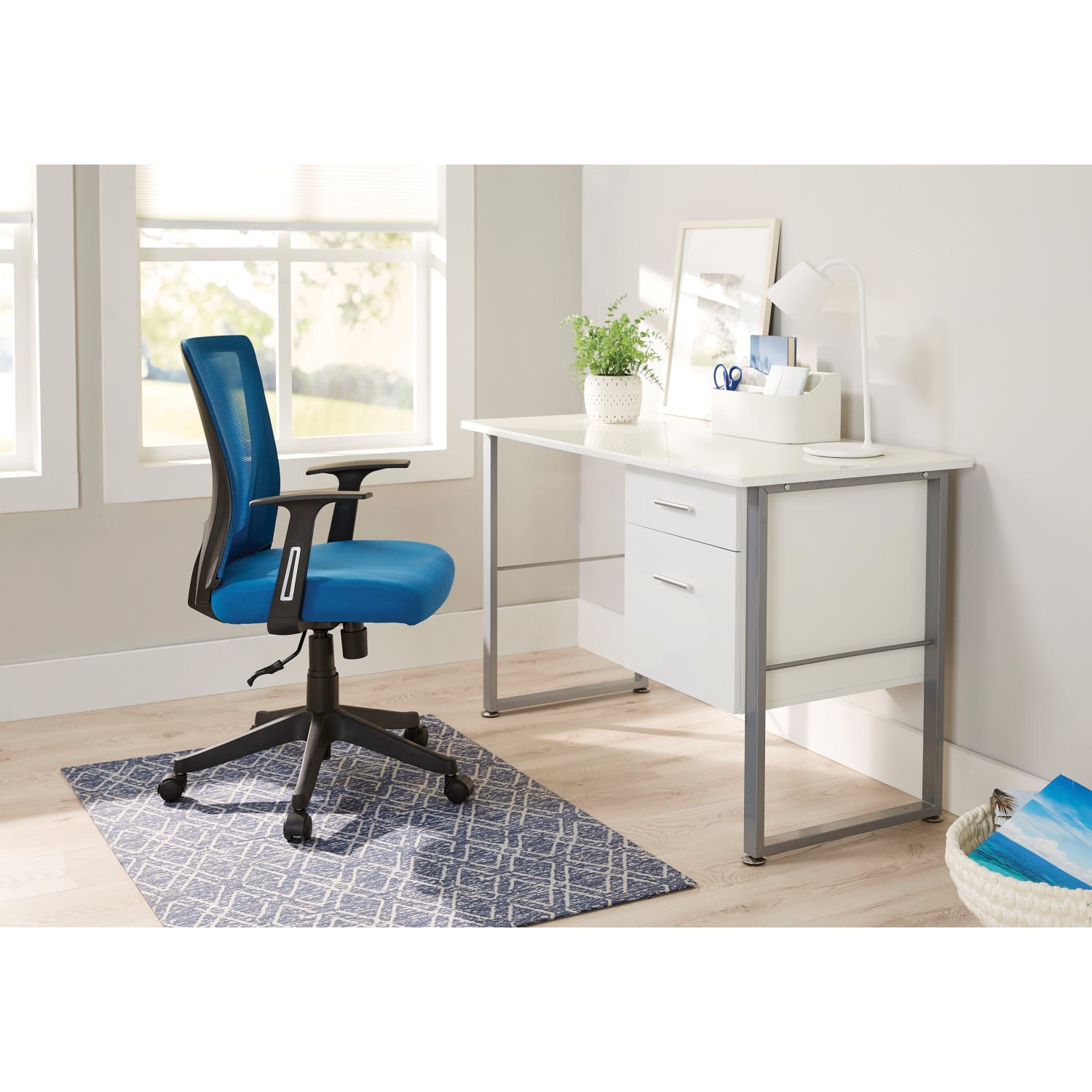 Realspace Radley Mesh/Fabric Mid-Back Task Office Chair, Rich Blue, BIFMA Compliant - Image 8