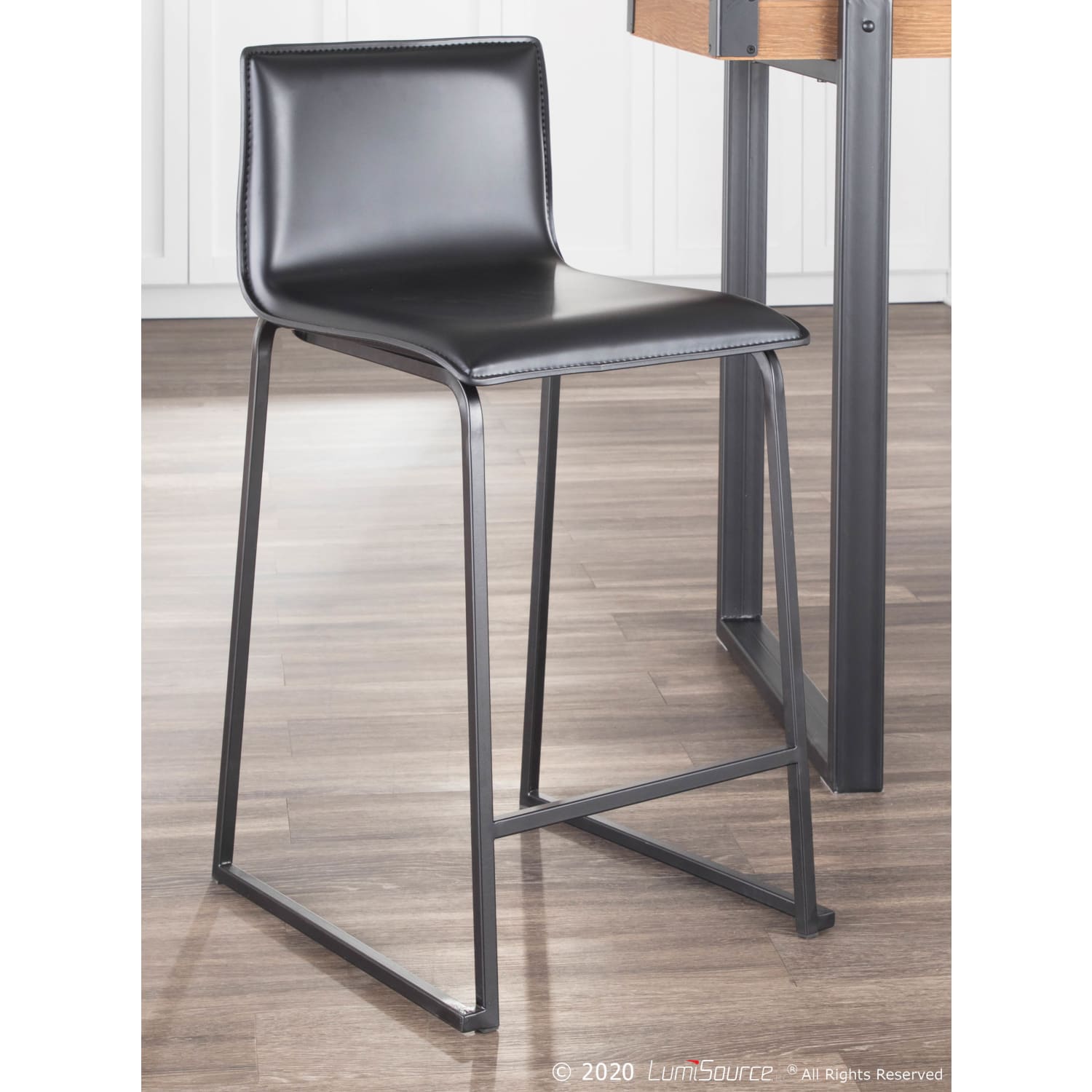 LumiSource Mara Counter Stools, Black, Set Of 2 Stools - Image 5