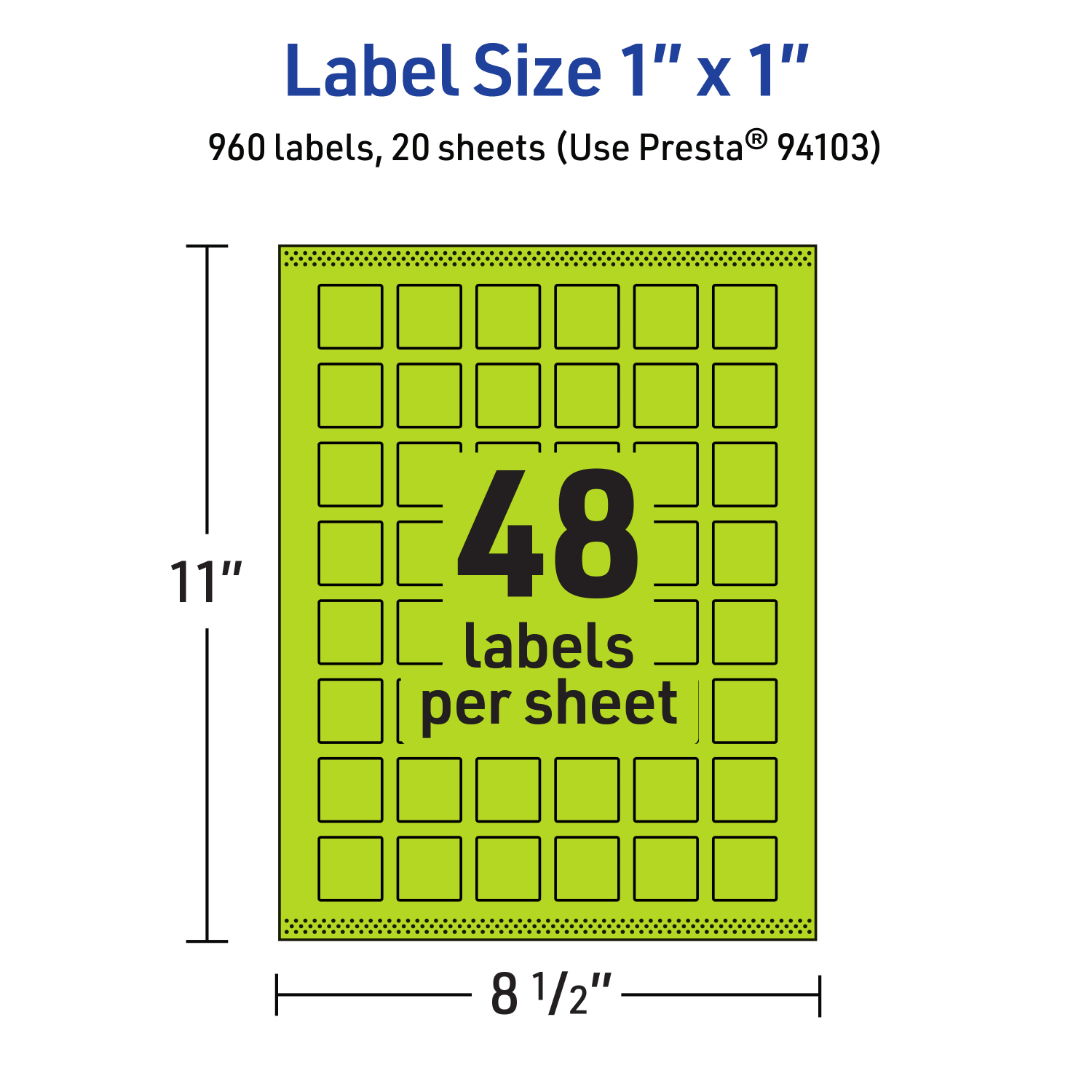Avery Print-To-The-Edge Labels With Sure Feed Technology And Easy Peel Label Feature, 94103-BGP20, Square, 1in x 1in, Matte Bright Green, Pack of 960 - Image 6