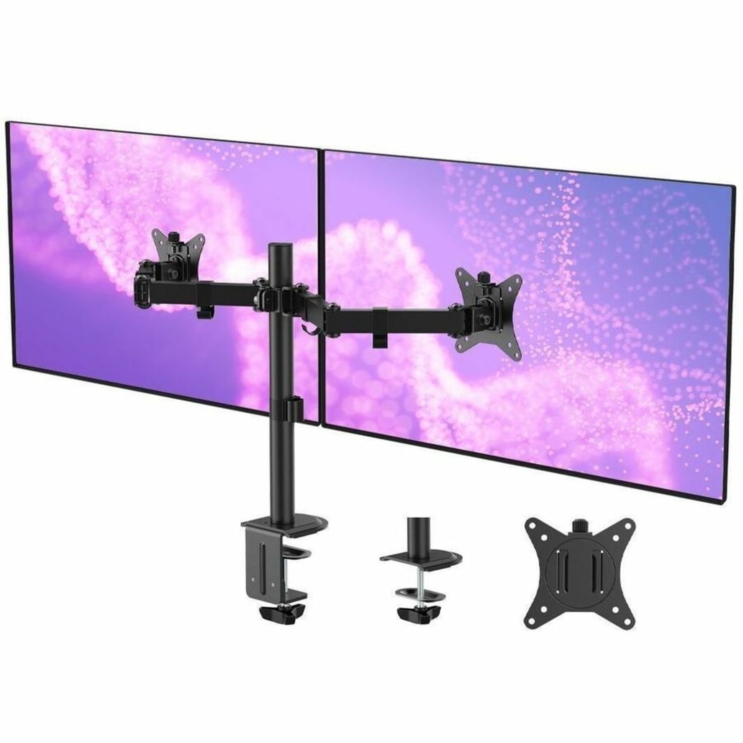 SIIG Articulating Dual Monitor Desk Mount - 13in to 27in - Adjustable - 2 Display(s) Supported - 13in to 27in Screen Support - CEMT0Q11S1 - Image 3