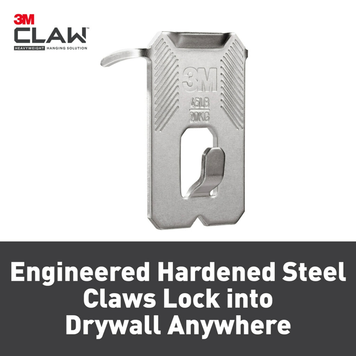 3M CLAW 45 lb. Drywall Picture Hanger with Spot Marker, Gray, 3 Hangers, 3 Spot Markers - Image 5