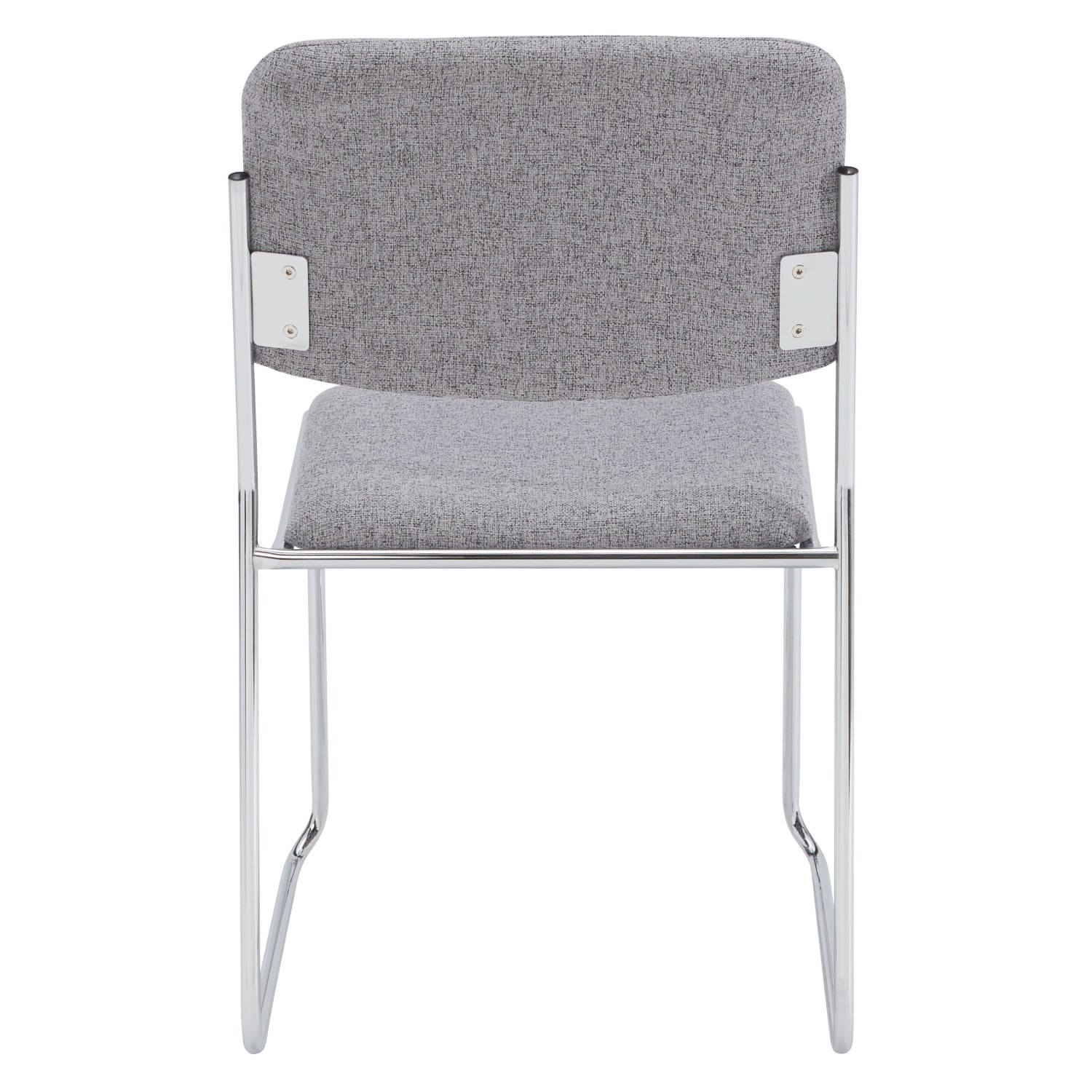 National Public Seating 8600 Signature Series Padded Fabric Seat, Fabric Back Stacking Chair, 16in Seat Width, Gray Seat/Chrome Frame, Quantity: 1 - Image 5