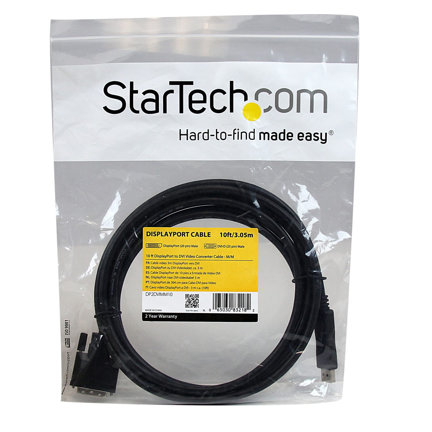 StarTech.com 10ft (3m) DisplayPort to DVI Cable, DisplayPort to DVI-D Adapter/Converter Cable, 1080p Video, DP 1.2 to DVI Monitor Cable - Image 5