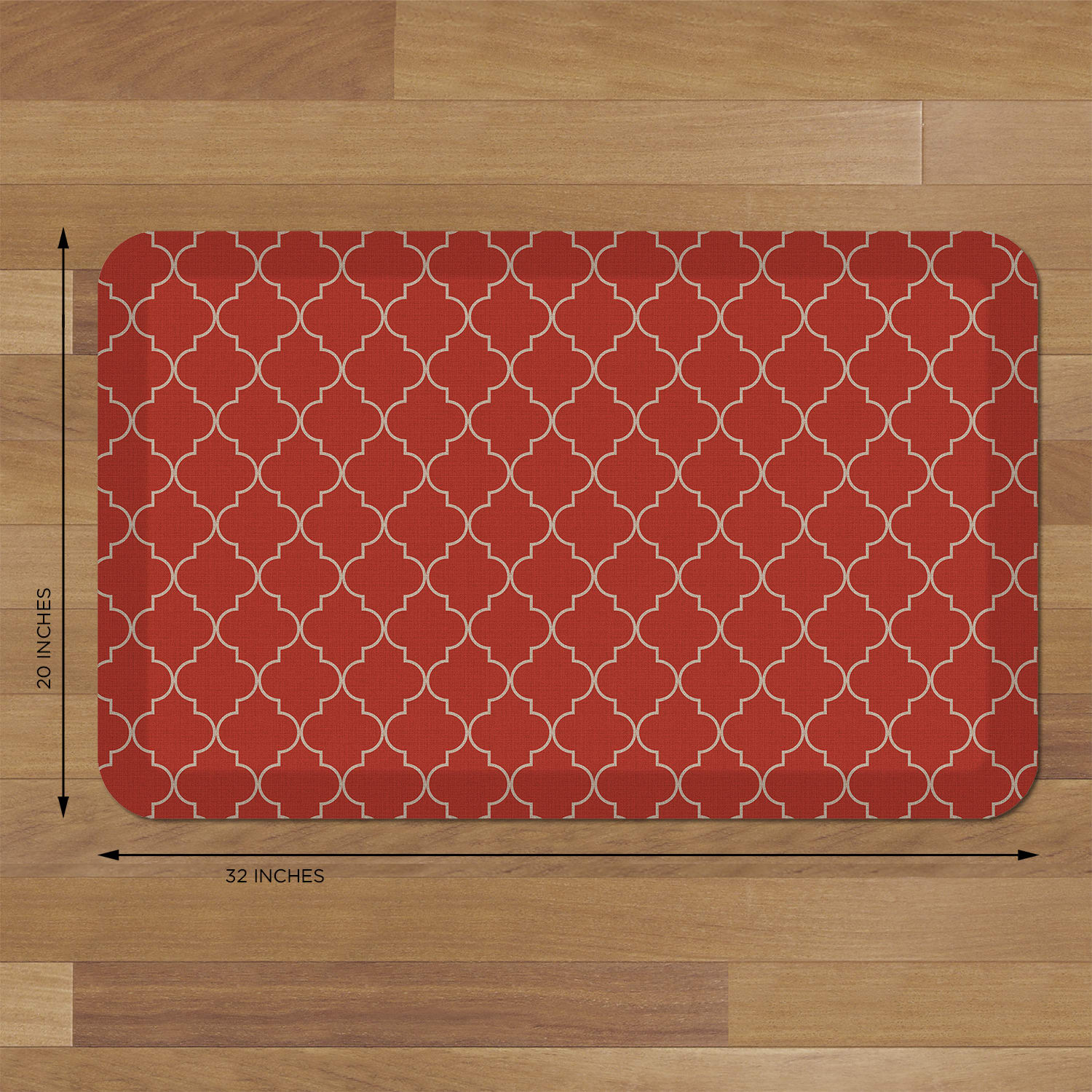 GelPro Designer Comfort Polyurethane Anti-Fatigue Floor Mat For Hard Flooring, 20in x 32in, Trellis Red - Image 5