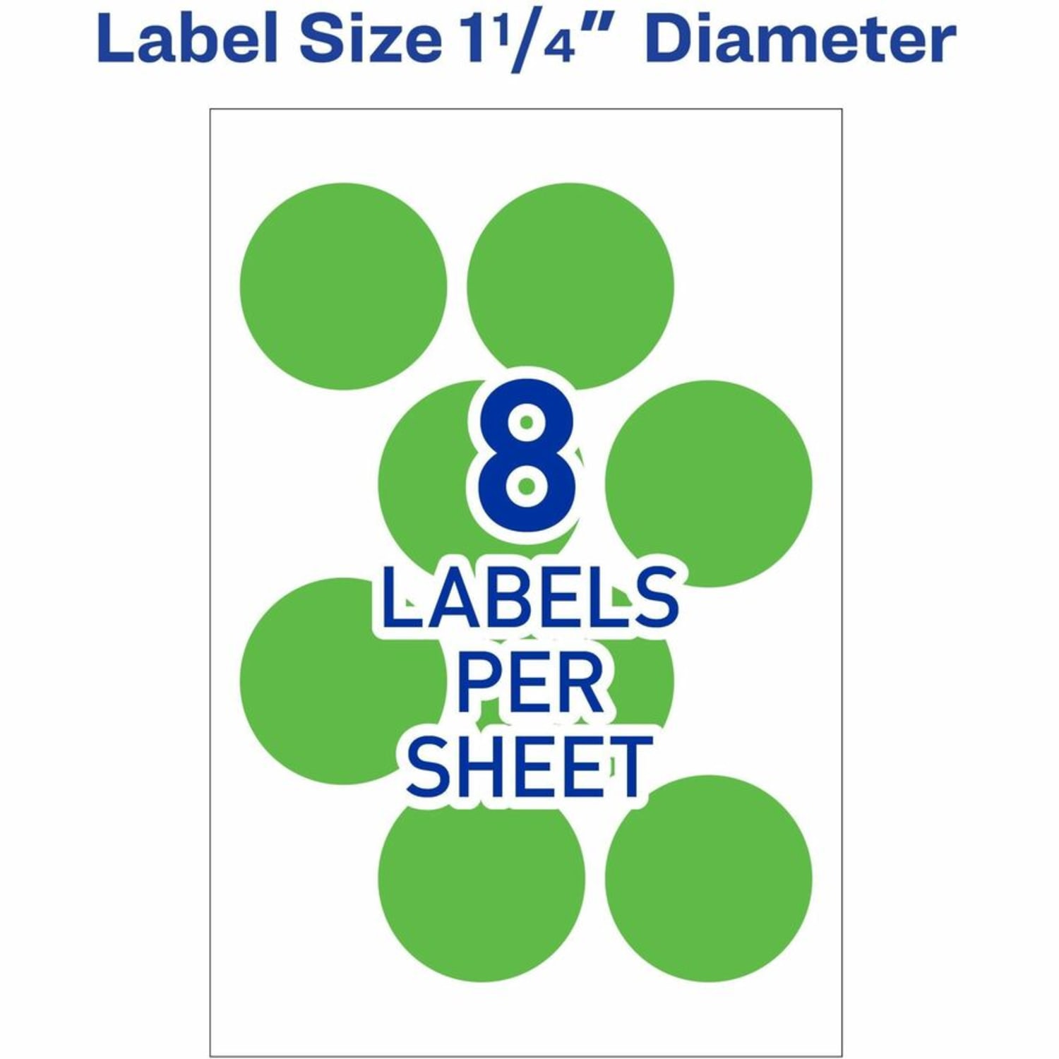 Avery Removable Print Or Write Color Coding Labels For Laser Printers, 5498, Round, 1-1/4in Diameter, Neon Green, Pack Of 400 - Image 4