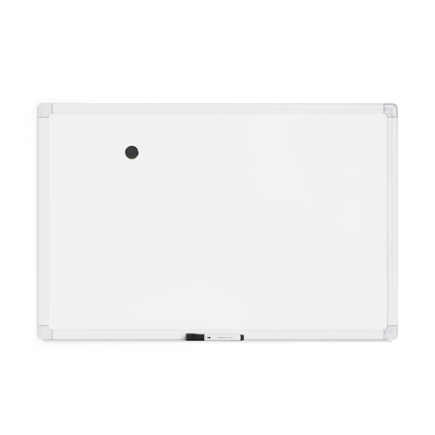 U Brands Magnetic Porcelain Steel Board, 36in X 24in, White Aluminum Frame, Actual Size 35in X 23in (4899U00-01)