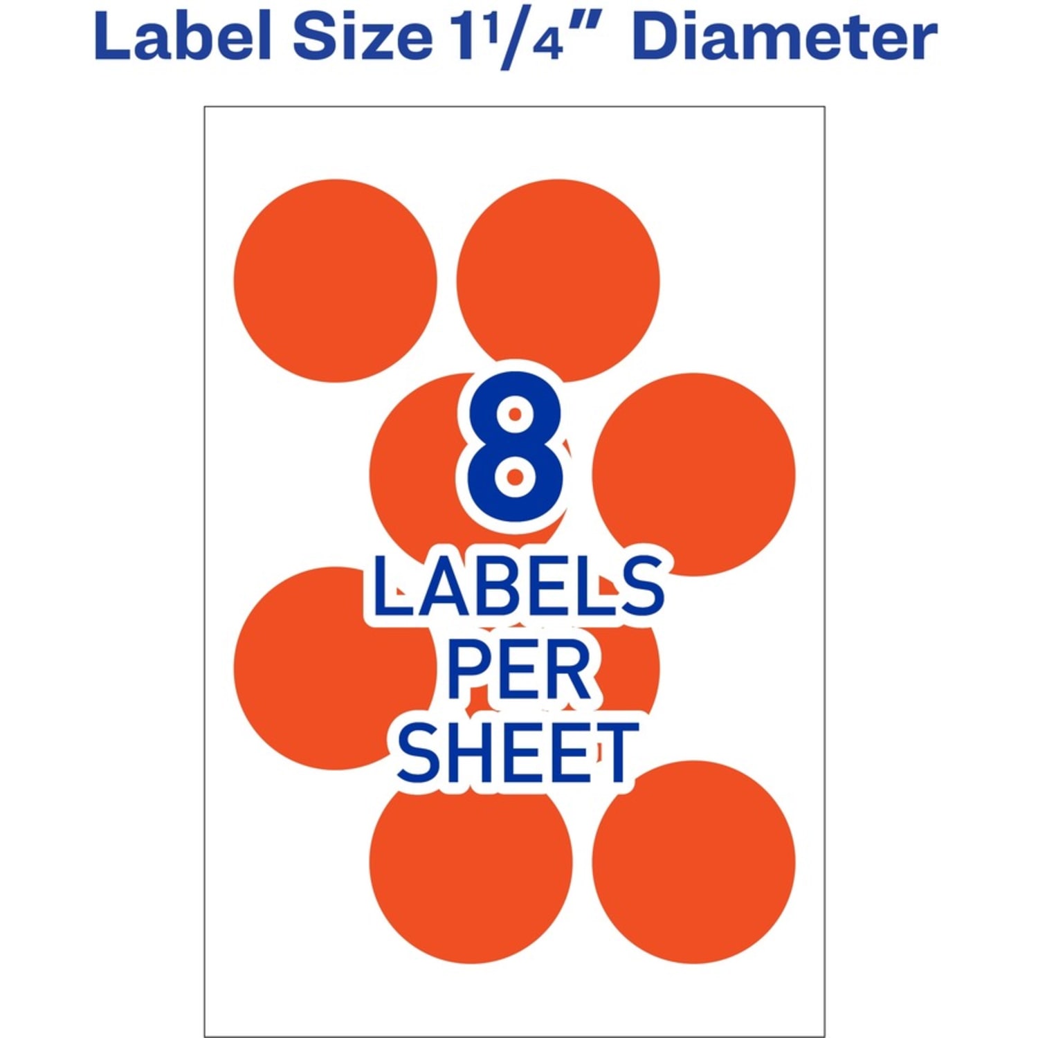 Avery Removable Print Or Write Color Coding Labels For Laser Printers, 5497, Round, 1-1/4in Diameter, Neon Red, Pack Of 400 Labels - Image 4