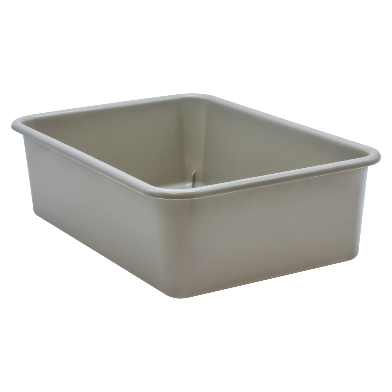 Teacher Created Resources Large Plastic Storage Bins, 5inH x 11-1/2inW x 16-1/4inD, Gray, Pack Of 3 Bins - Image 3