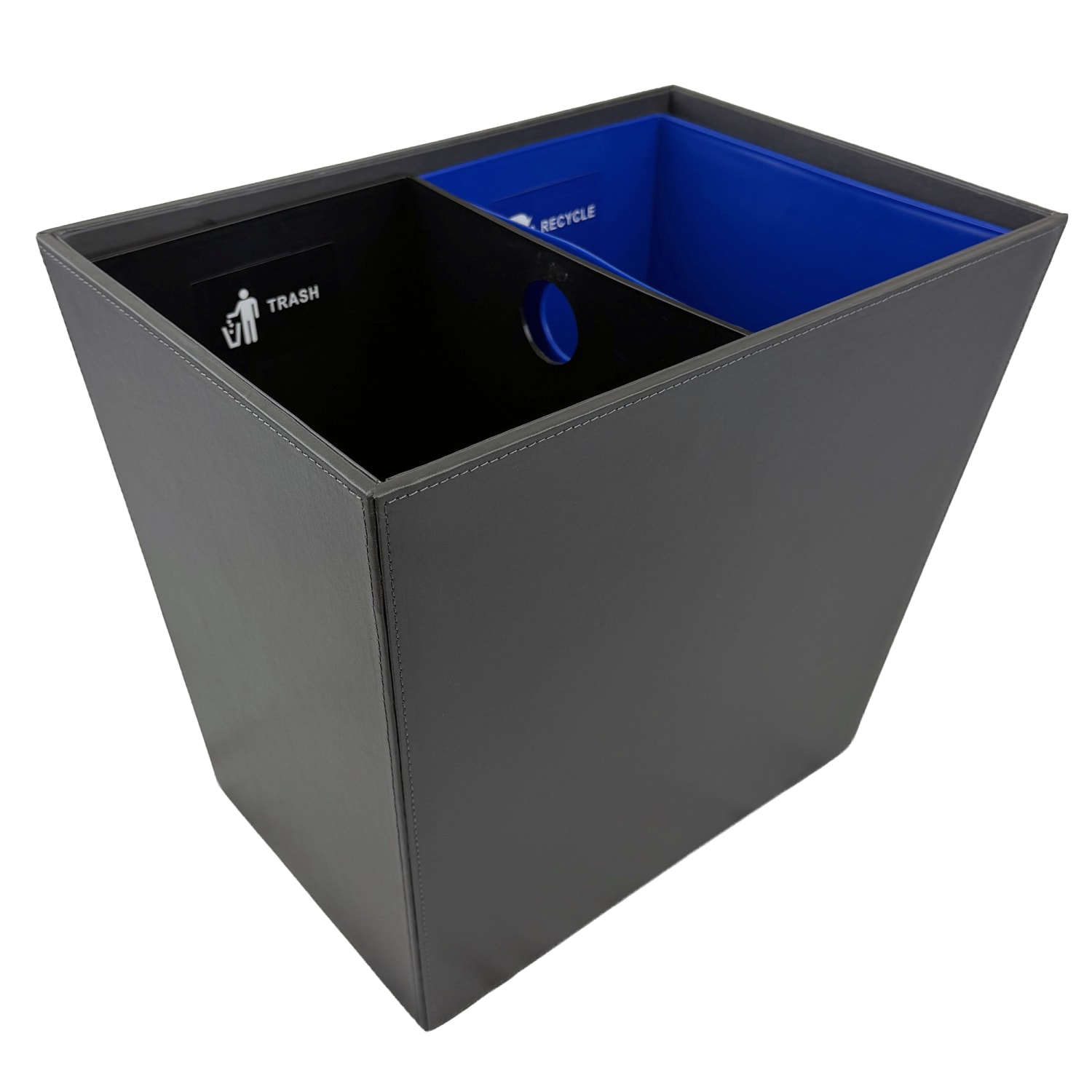 Hospitality Source Large Waste/Recycle Bins, 22.5 Quarts, Dark Gray, Set Of 6 Bins - Image 3