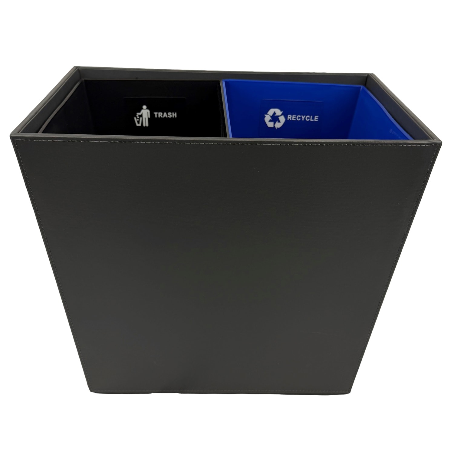 Hospitality Source Large Waste/Recycle Bins, 22.5 Quarts, Dark Gray, Set Of 6 Bins - Image 4