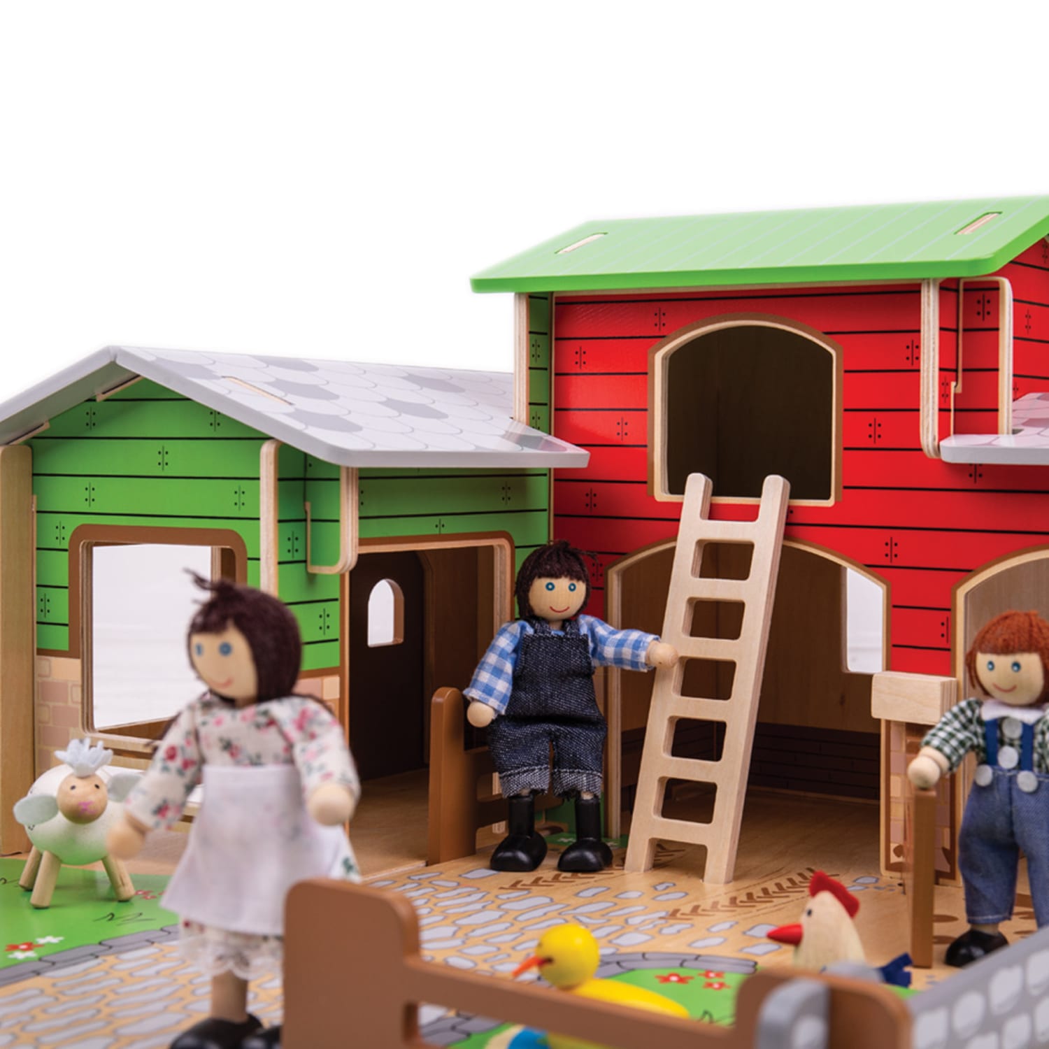 Bigjigs Toys Cobblestone Farm Playset - Image 3
