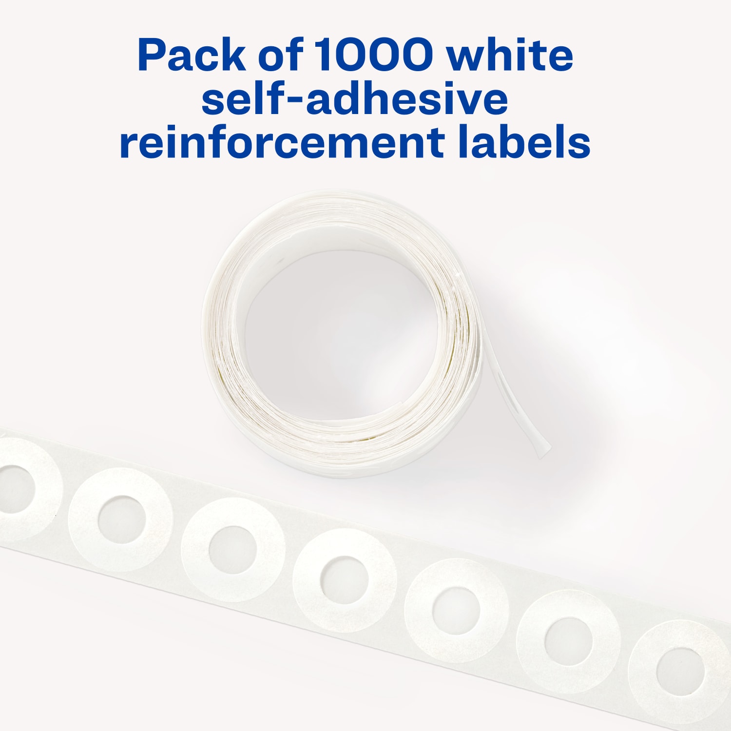 Avery Permanent Self-Adhesive Hole Punch Reinforcement Labels, 1/4in Diameter, White, Pack Of 1,000 - Image 3