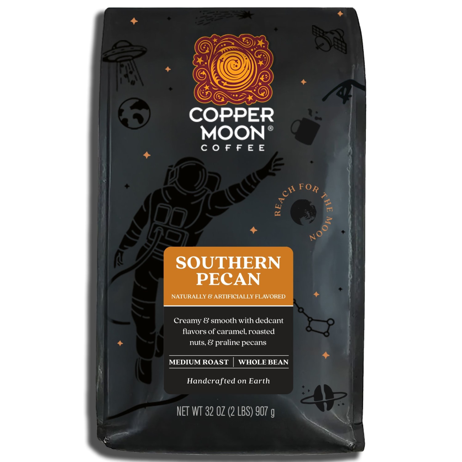 Copper Moon Whole Bean Coffee, Medium Roast, Southern Pecan Blend, 4 Bags (2 lbs Each) - Image 3