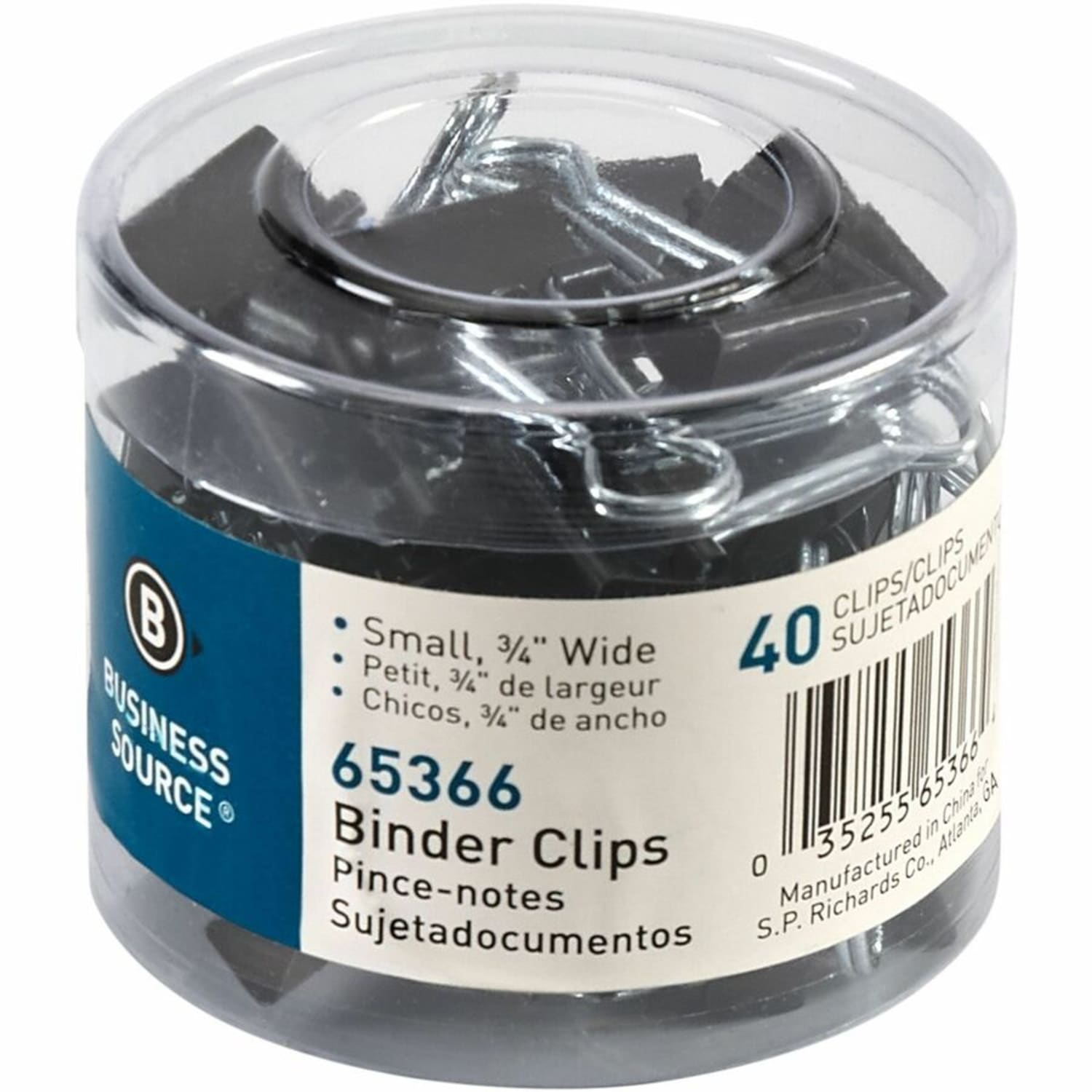 Business Source Small Binder Clips - Small - for Paper, Project, Document - Black - 1 Pack - Image 4