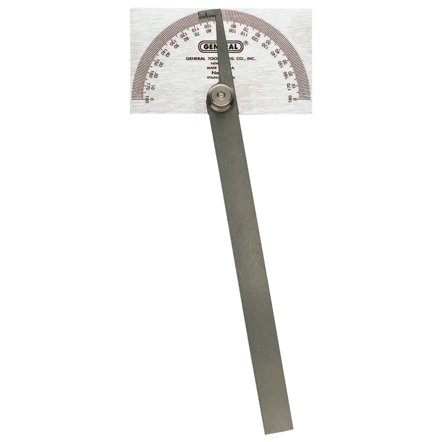 General Tools Stainless Steel Protractors, 6 in, Square Head
