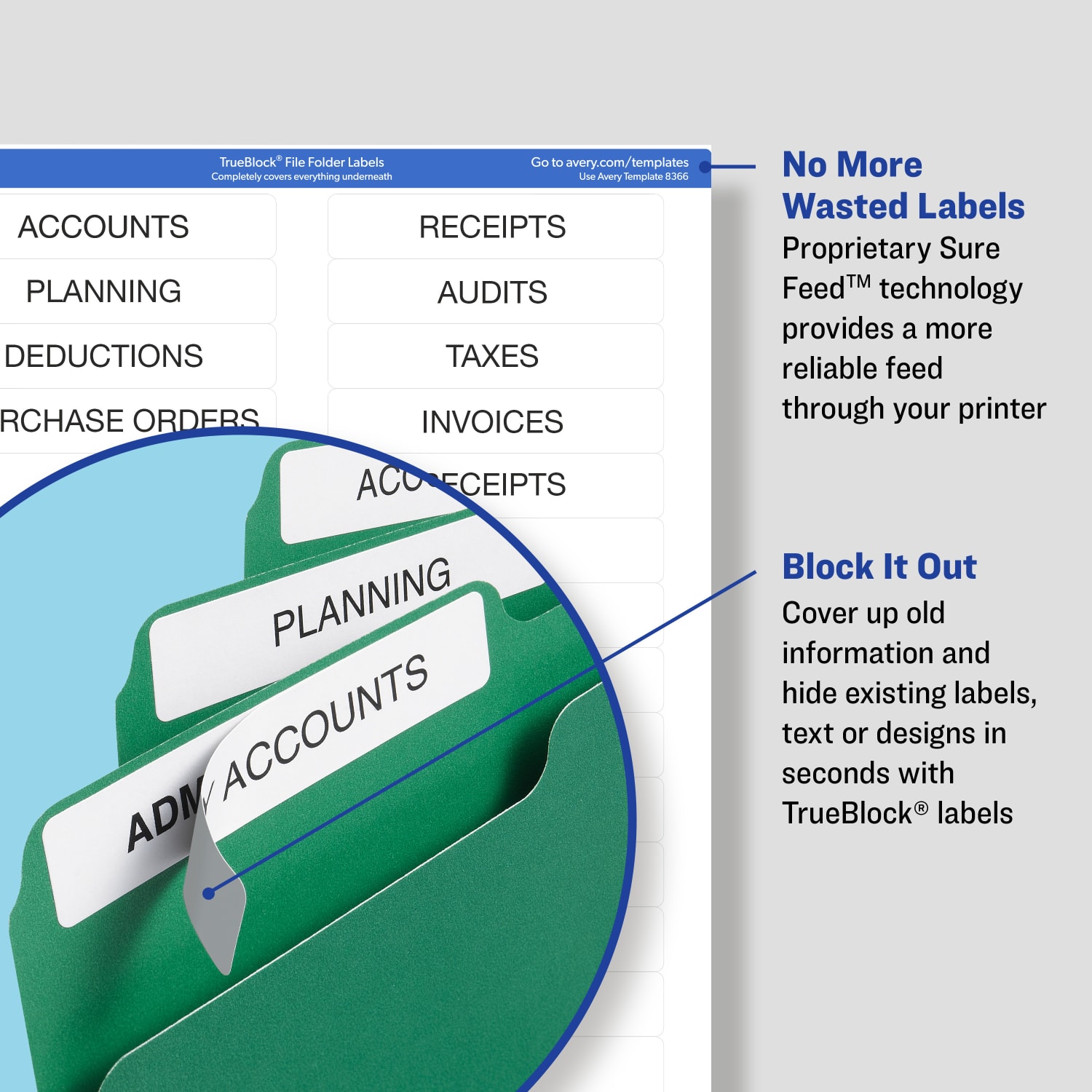 Avery TrueBlock Permanent Inkjet/Laser File Folder Labels, 5866, 2/3in x 3 7/16in, Green, Box Of 1,500 - Image 4