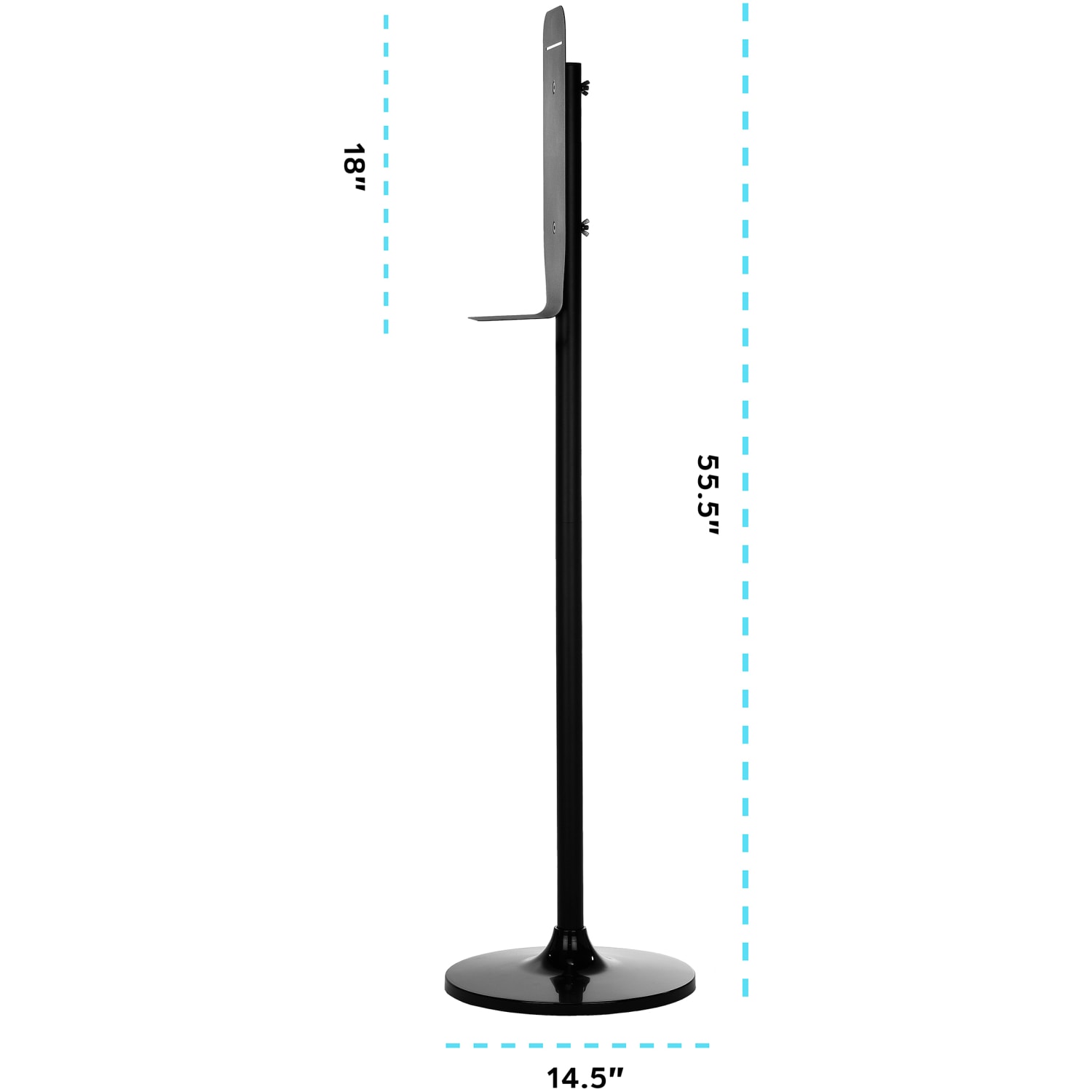 Alpine Industries Universal Soap And Sanitizer Dispenser Stand, 55-1/2inH x 14-1/2inW x 4-7/8inD, Black - Image 5