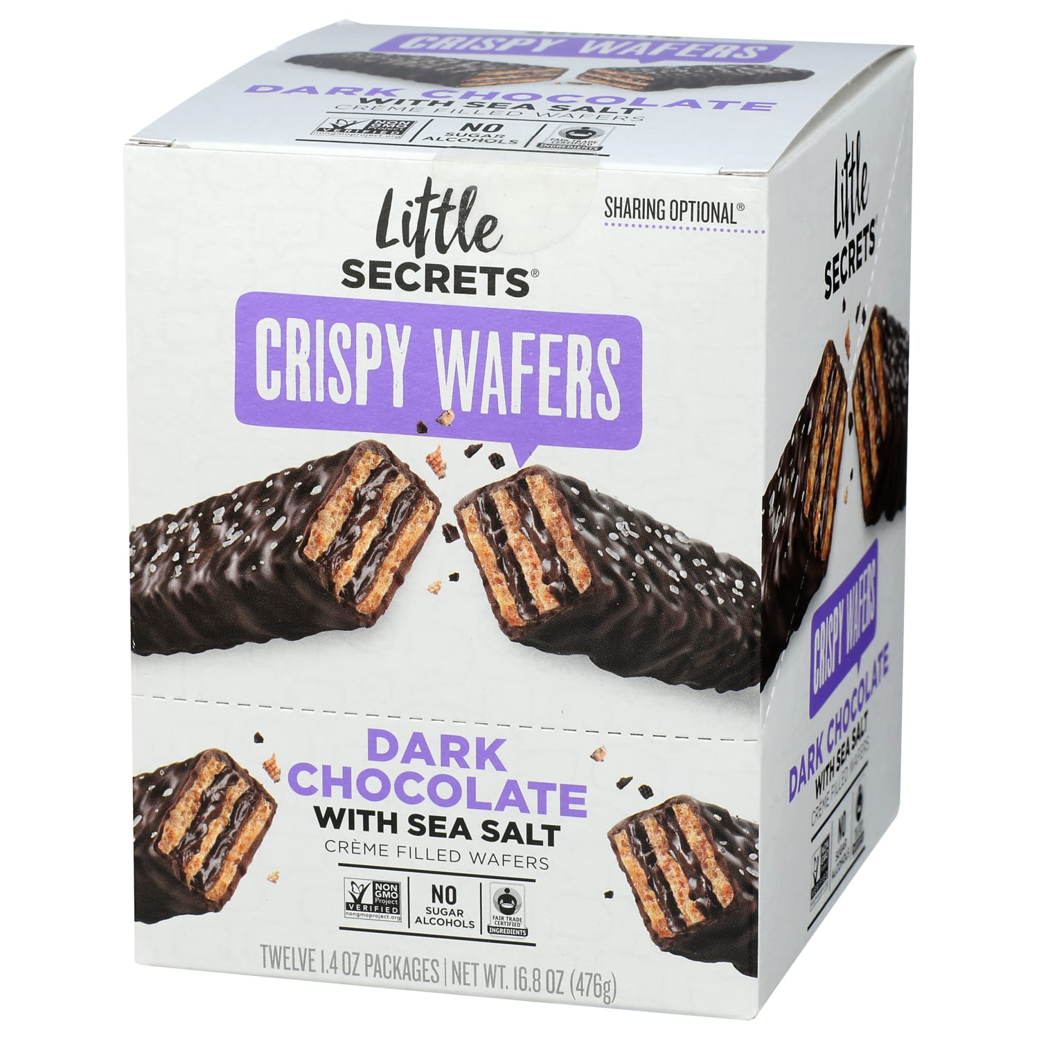 Little Secrets Crispy Wafers, Dark Chocolate With Sea Salt, 1.4 Oz, Total Qty 12 - Image 4