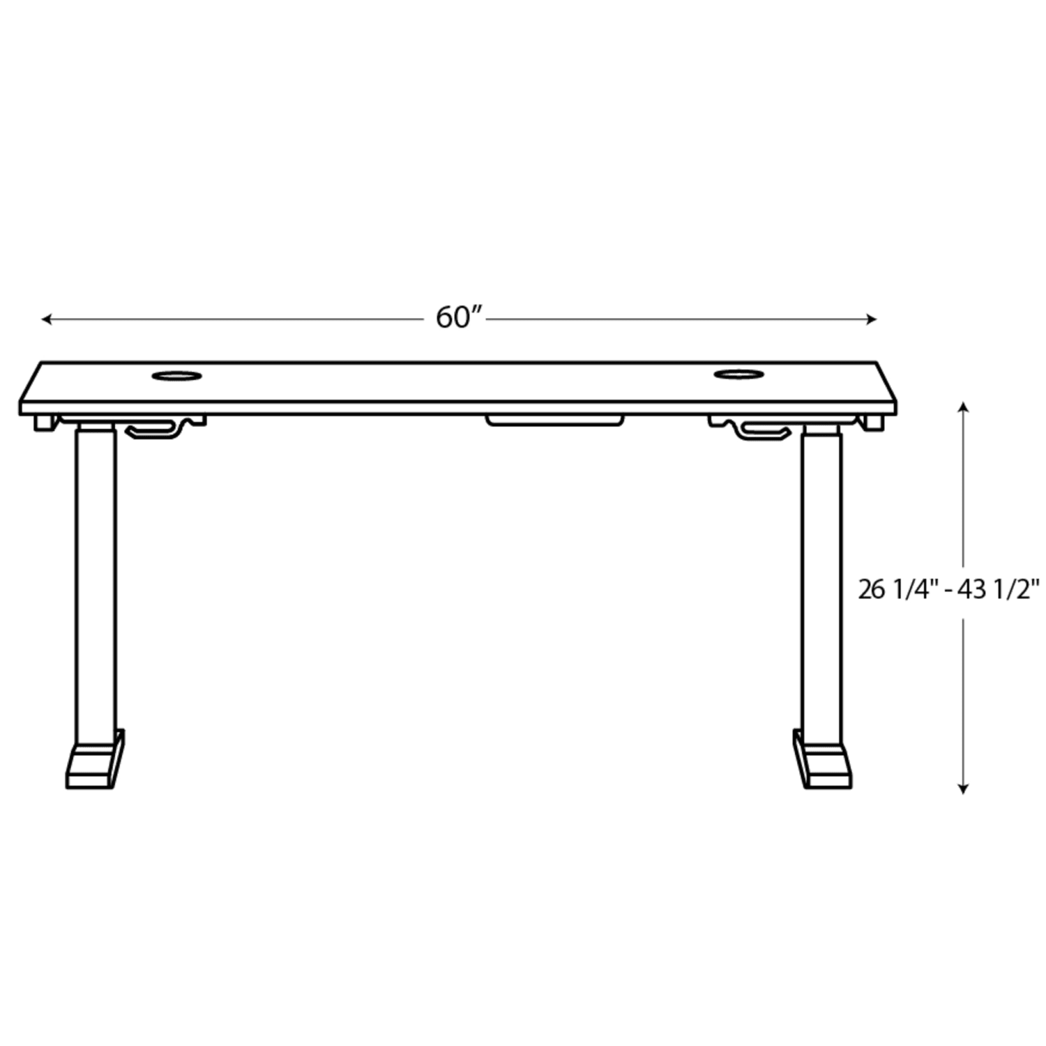 HON Mod 60inW Height-Adjustable Computer Desk, Desert Oak/Silver - Image 3