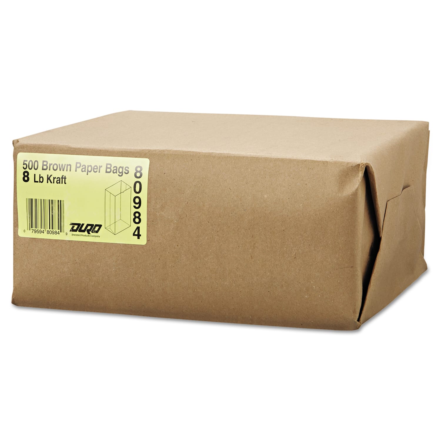 General Paper Grocery Bags, #8, 6 1/8in x 4 3/16in x 12 7/16in, 35 Lb, Brown, Pack Of 500 - Image 3