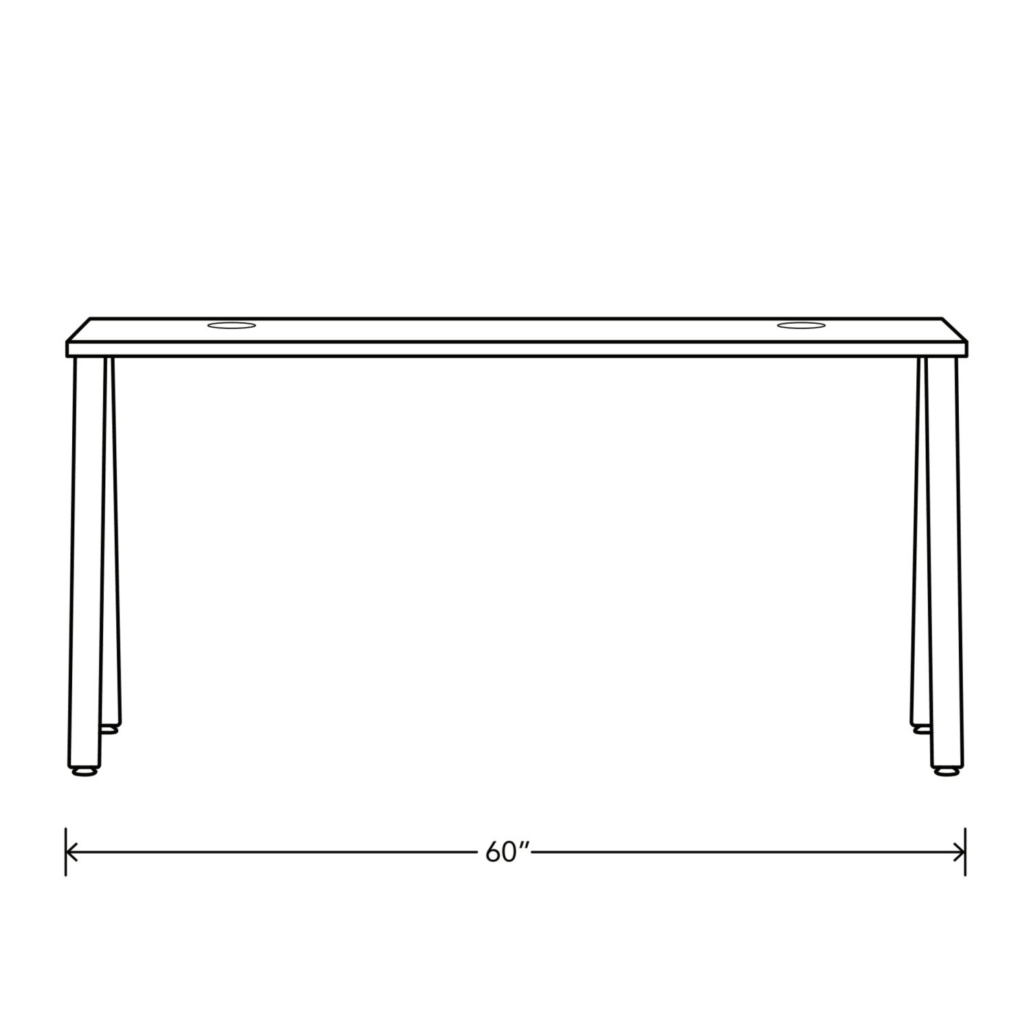 HON Mod 60inW Table Computer Desk, Desert Oak/Silver, HLPL6024DO1ALEGSLV - Image 3