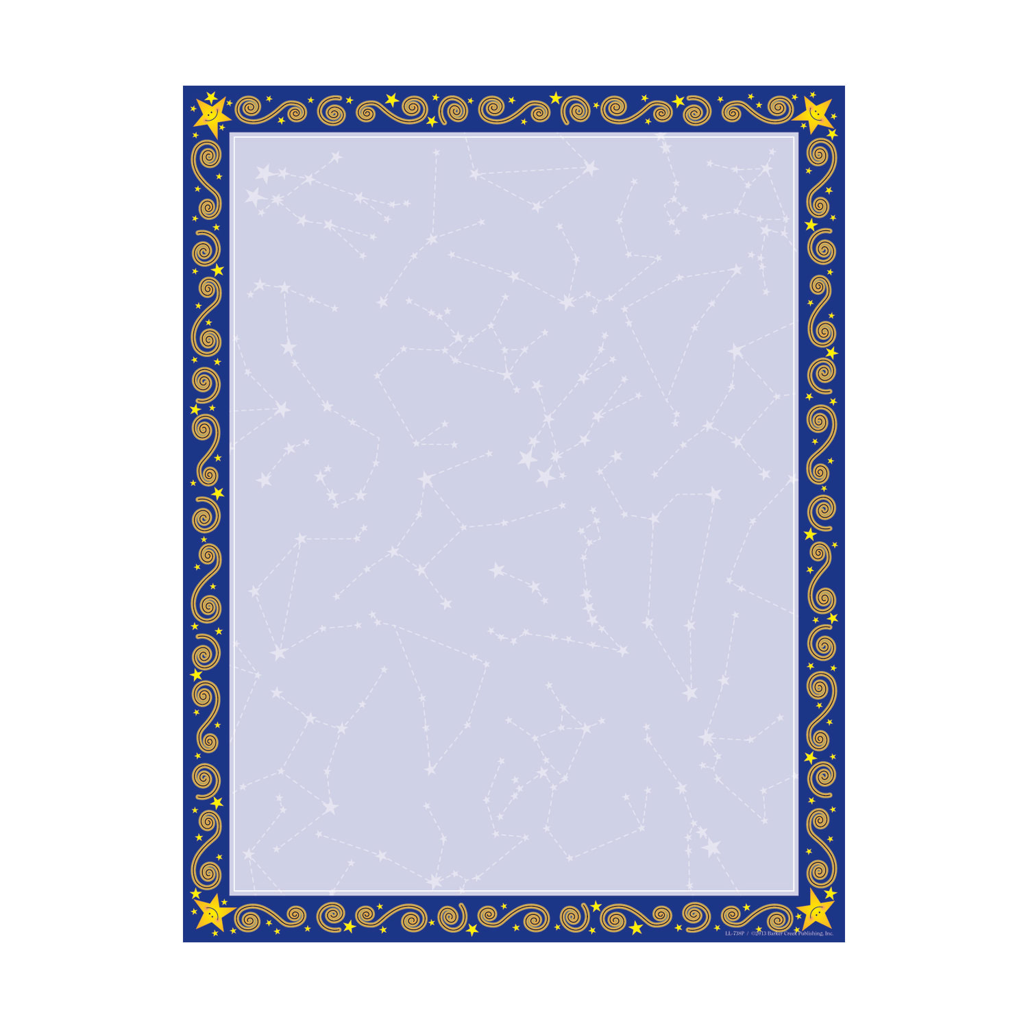 Barker Creek Computer Paper, 8 1/2in x 11in, Reach For The Stars, Pack Of 50 Sheets