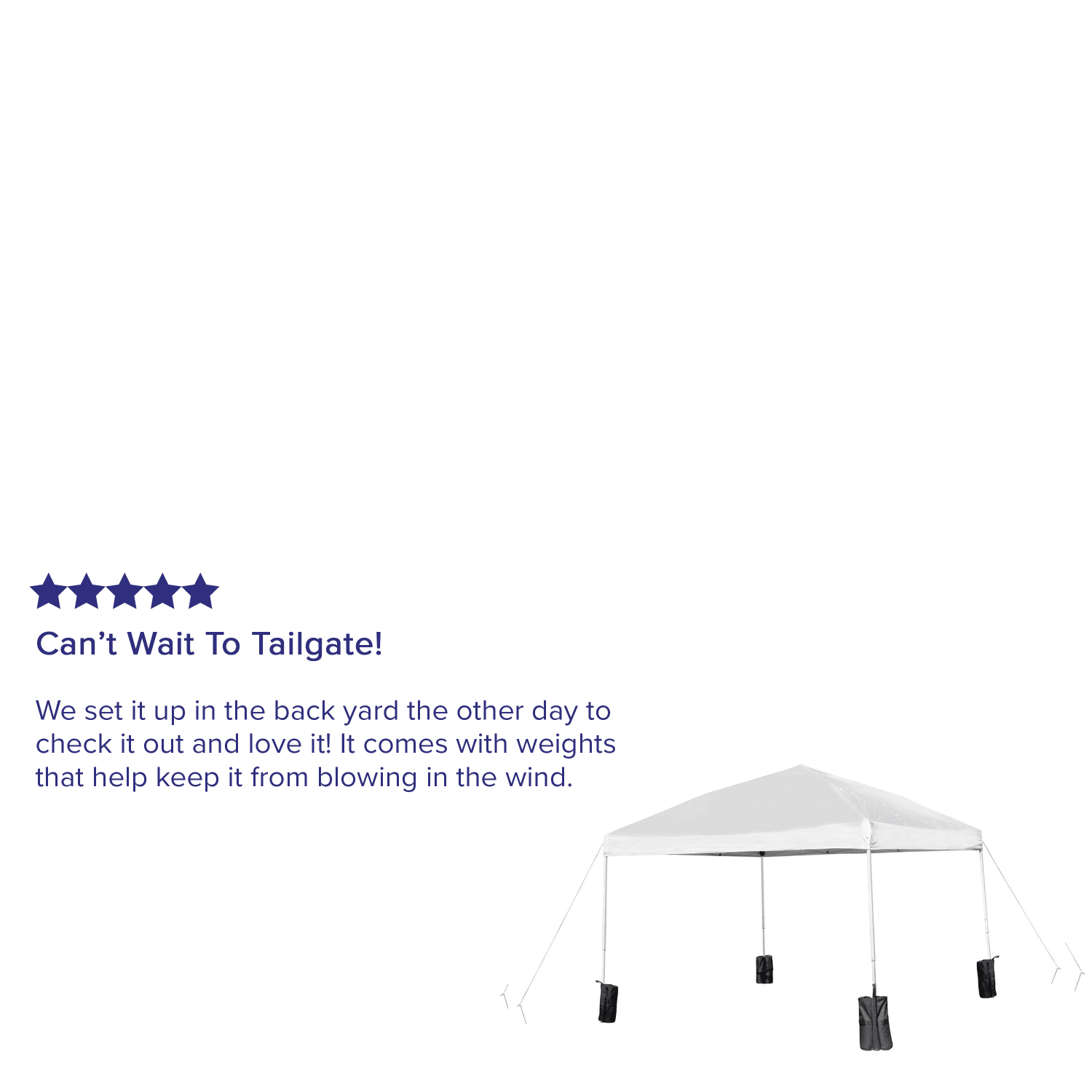 Flash Furniture Pop-Up Event Canopy Tent With Sandbags And Wheeled Case, 106inH x 116inW x 116inD, White - Image 6
