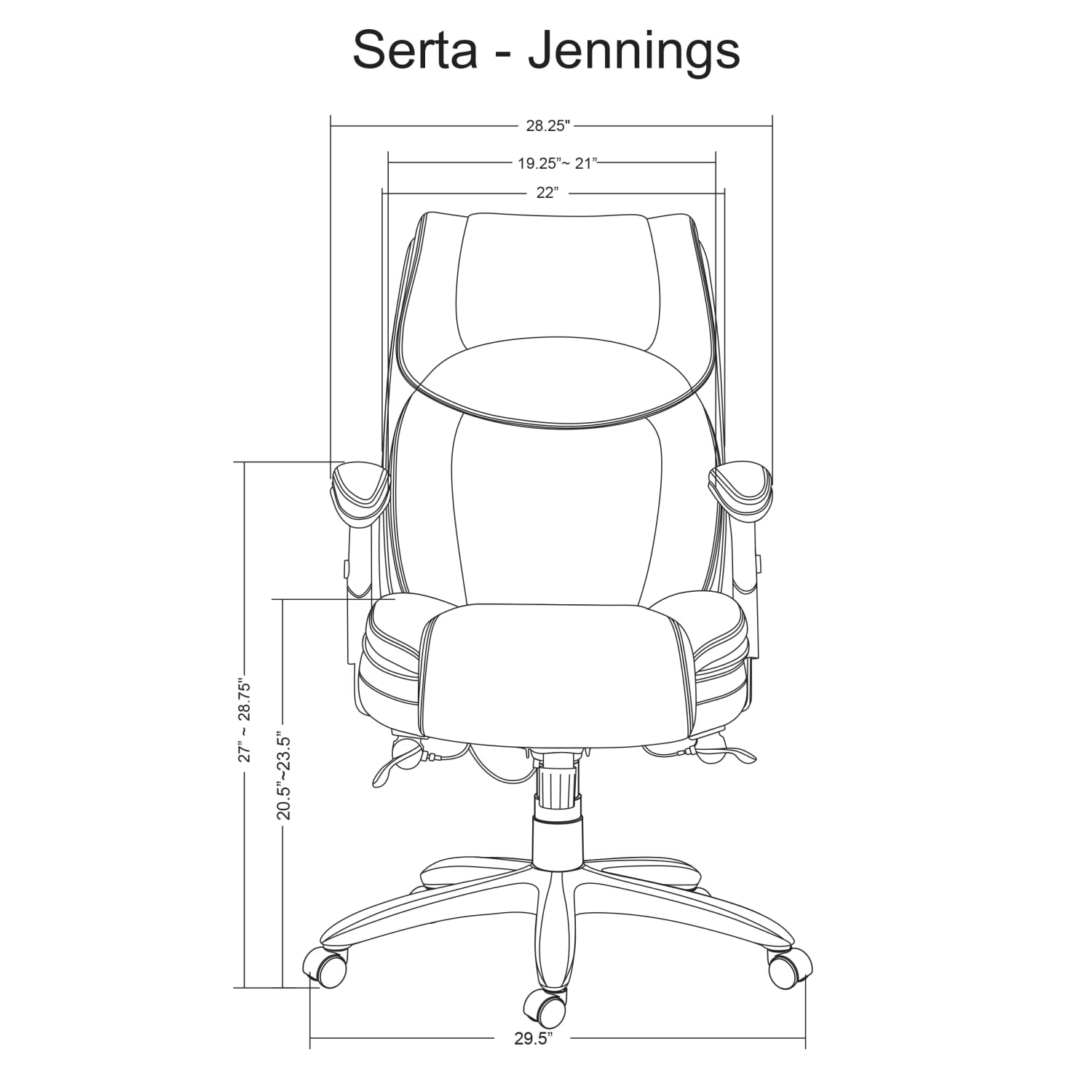 Serta Smart Layers Jennings Super Task Big And Tall Chair, Brown - Image 6