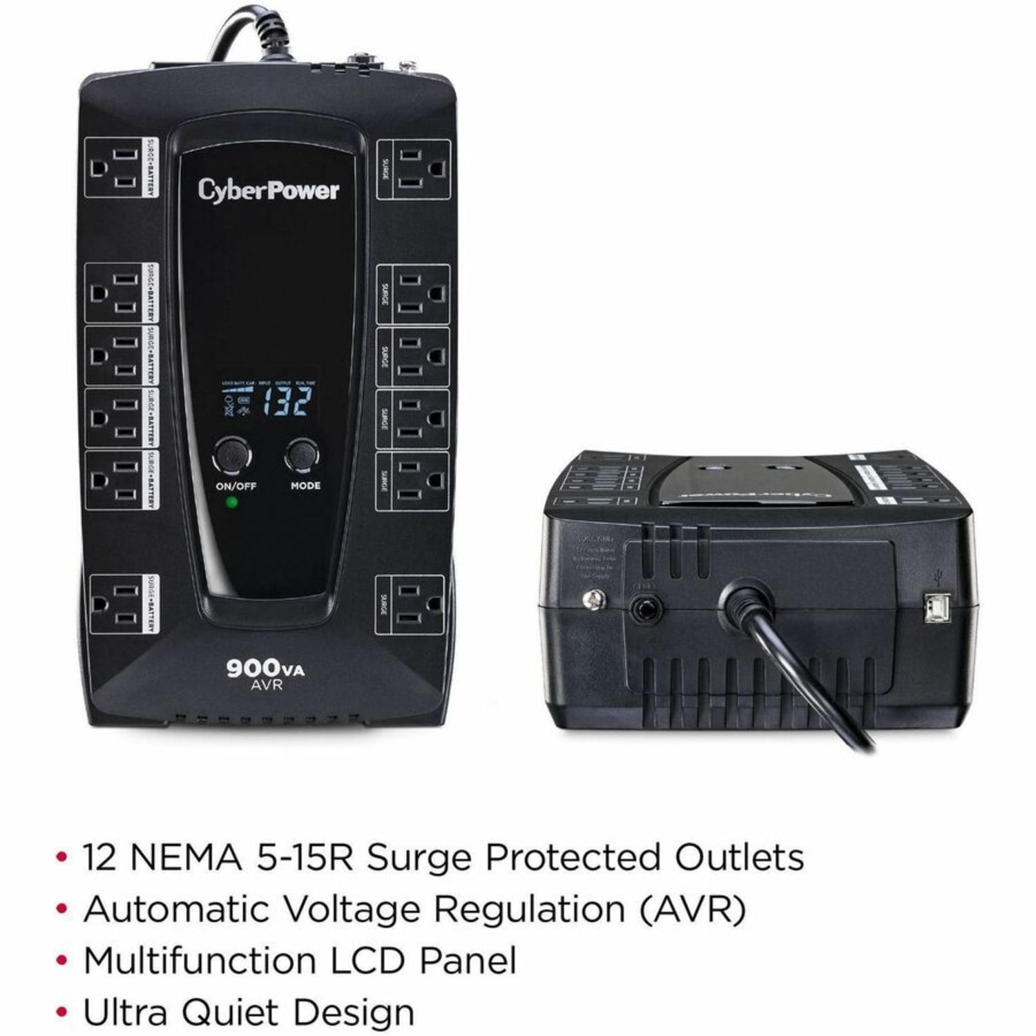 CyberPower Intelligent LCD Series AVRG900LCD 900VA 480W UPS - Image 3