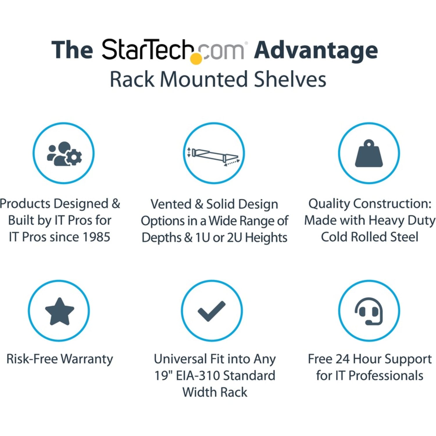 StarTech.com 1U Server Rack Cabinet Shelf - Fixed 12in Deep Cantilever Rackmount Tray  - SHELF1U12FIXEDS - Image 3