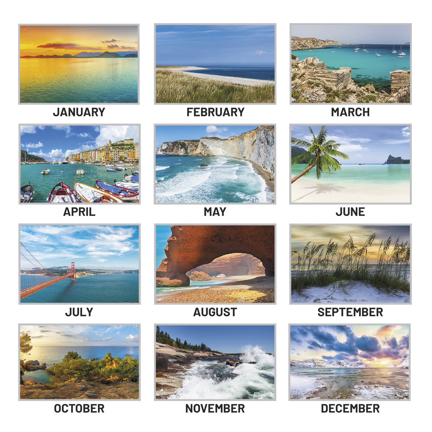 AT-A-GLANCE 2027 Panoramic Seascape Monthly Desk Pad, Standard, 21 3/4in x 17in - Image 4
