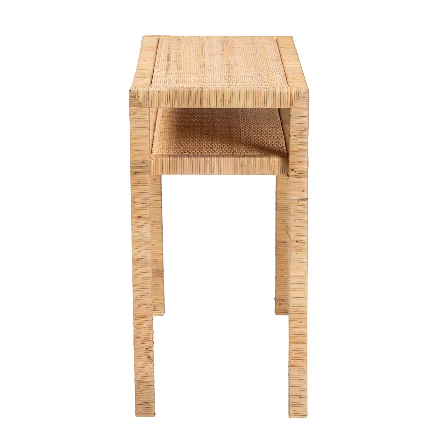 bali & pari Kalimantan Rattan And Acacia Wood Console Table, 29-1/2inH x 39-7/16inW x 15-7/16inD, Light Honey - Image 4
