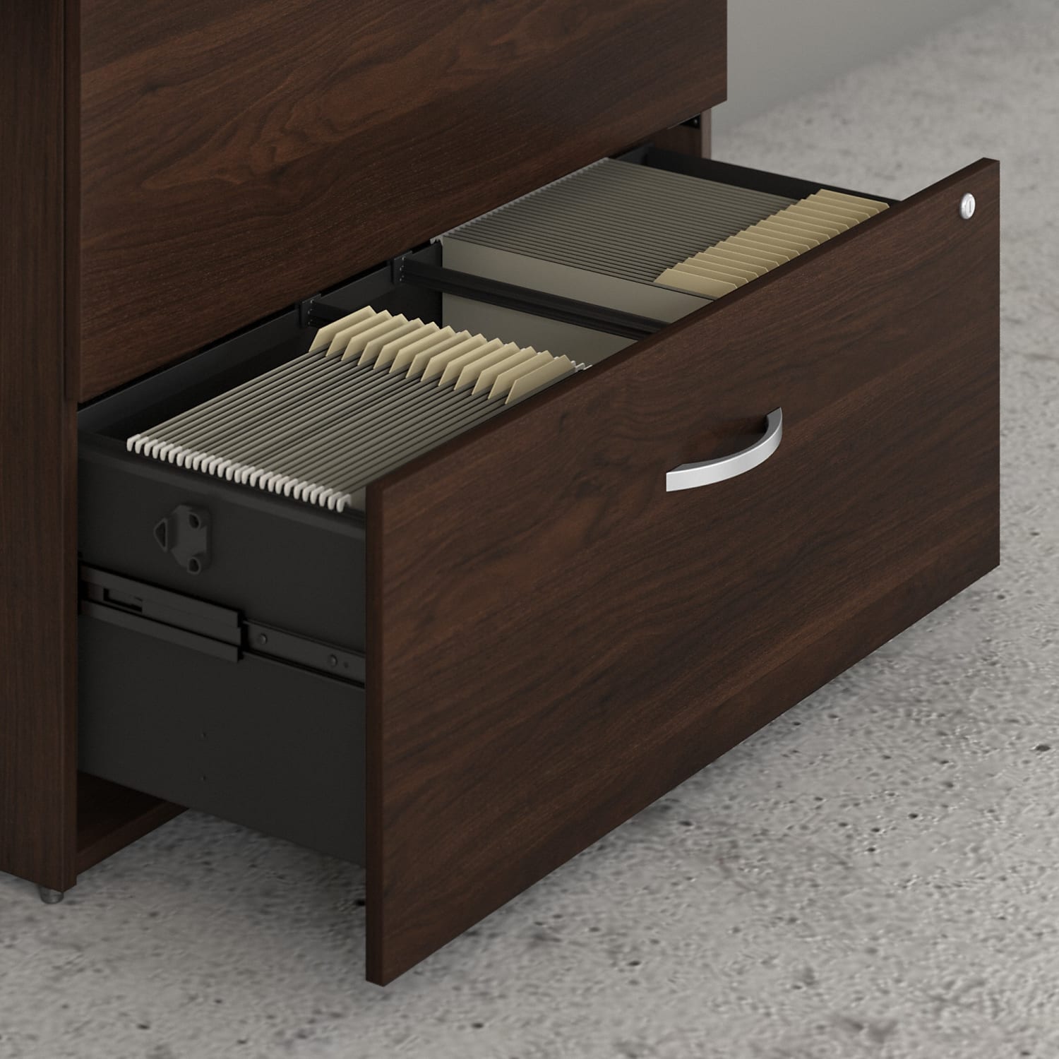Bush Business Furniture Hybrid 35-2/3inW x 23-1/3inD Lateral 2-Drawer File Cabinet, Black Walnut, Standard Delivery - Image 6
