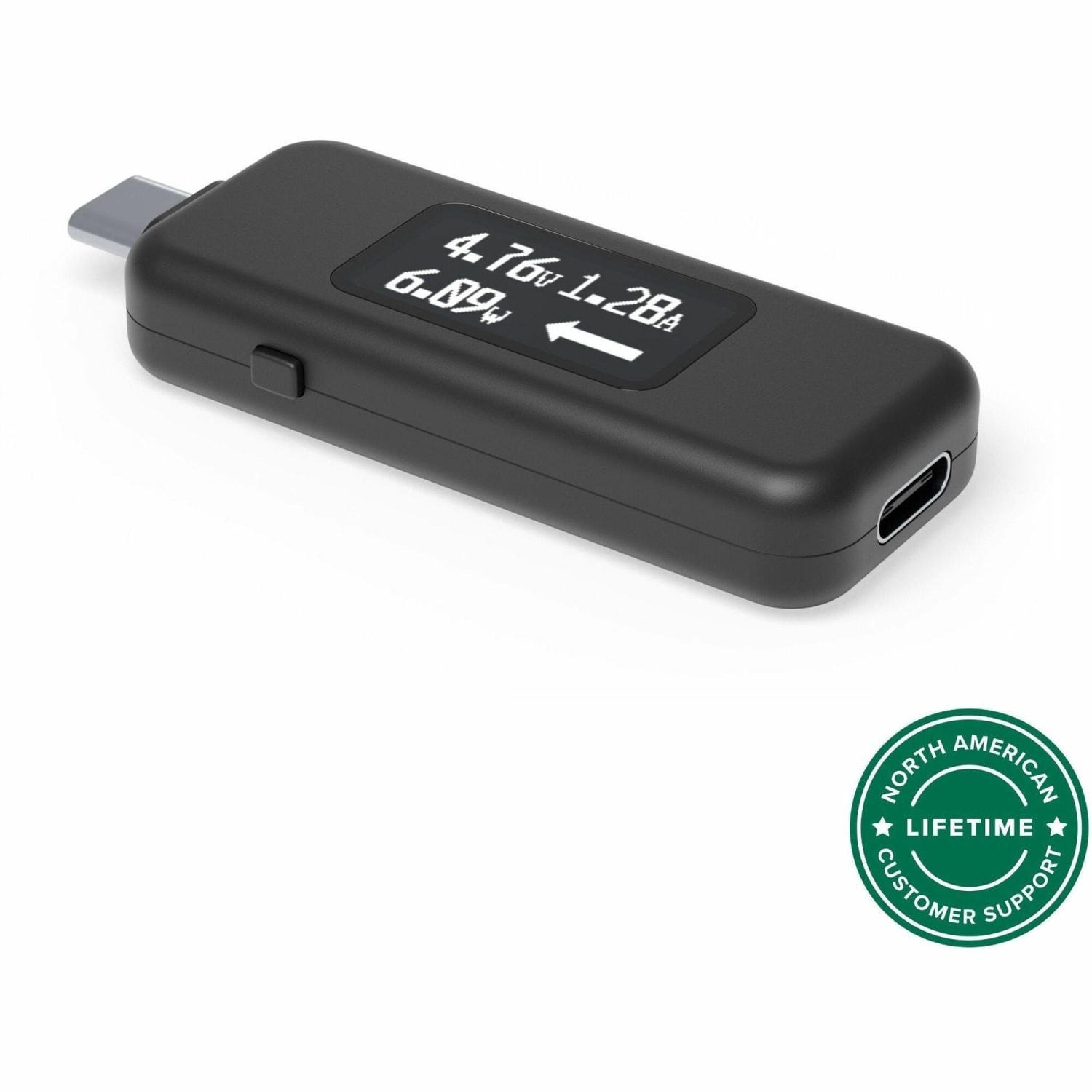 Plugable USB C Power Meter Tester for Monitoring USB-C Connections up to 240W - Digital Multimeter Tester for USB-C Cables, Laptops, Phones and Chargers - Measure Voltage and Amperage. Visualize the Directional Flow of Electrical Current.