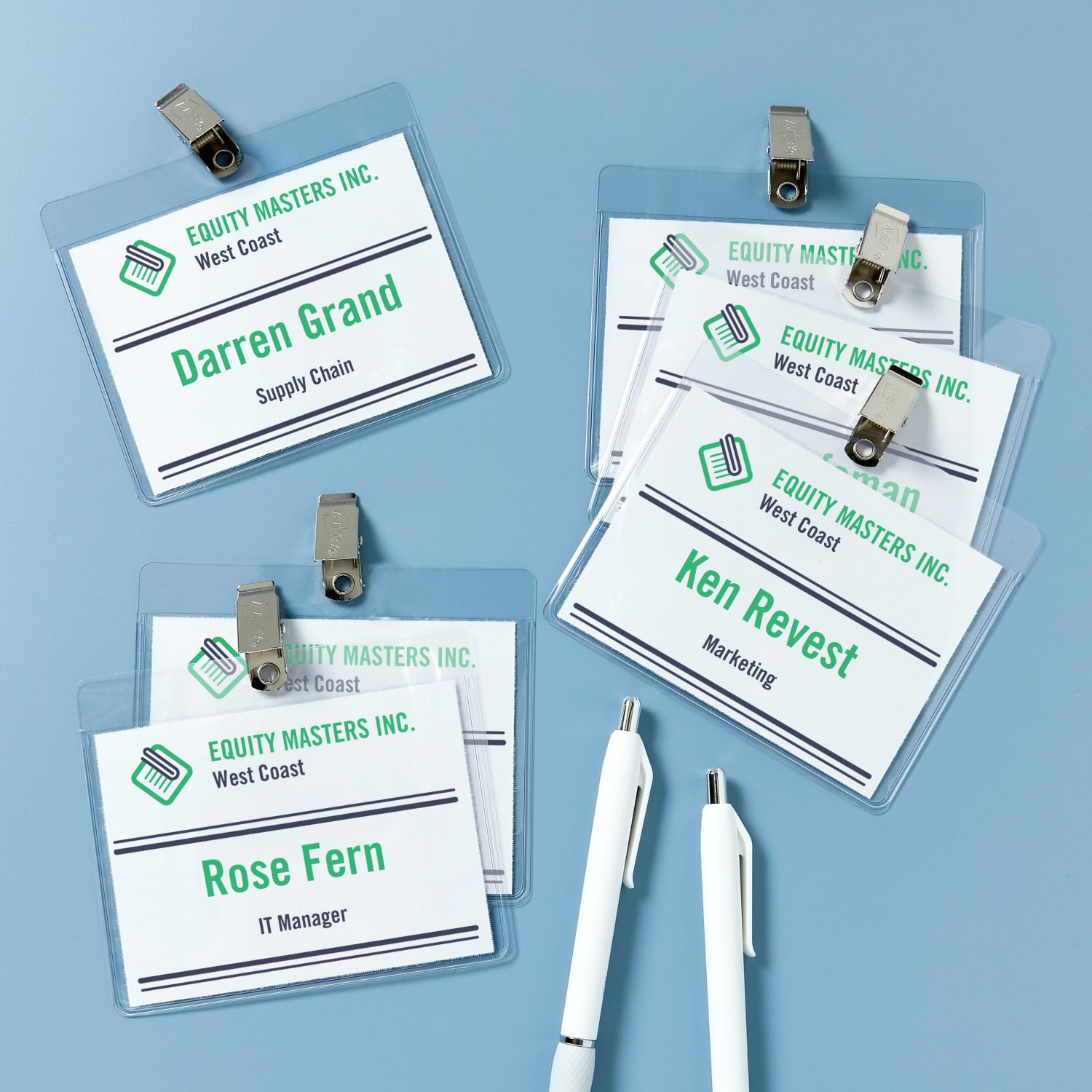 Avery Customizable Name Badges With Clips, Rectangle, 5384, 3in x 4in, Clear Name Tag Holders With White Printable Inserts, Box Of 40 - Image 6