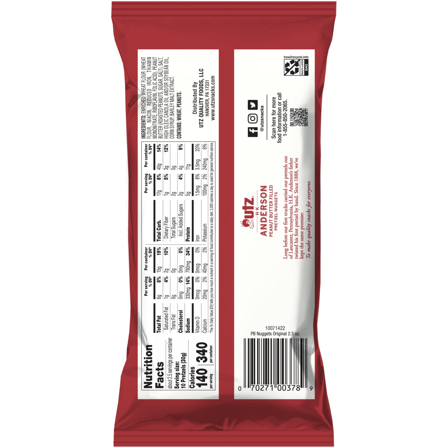 H.K. Anderson PB Pretzel Nuggets, 2.5 Oz, Case Of 24 Packages - Image 3