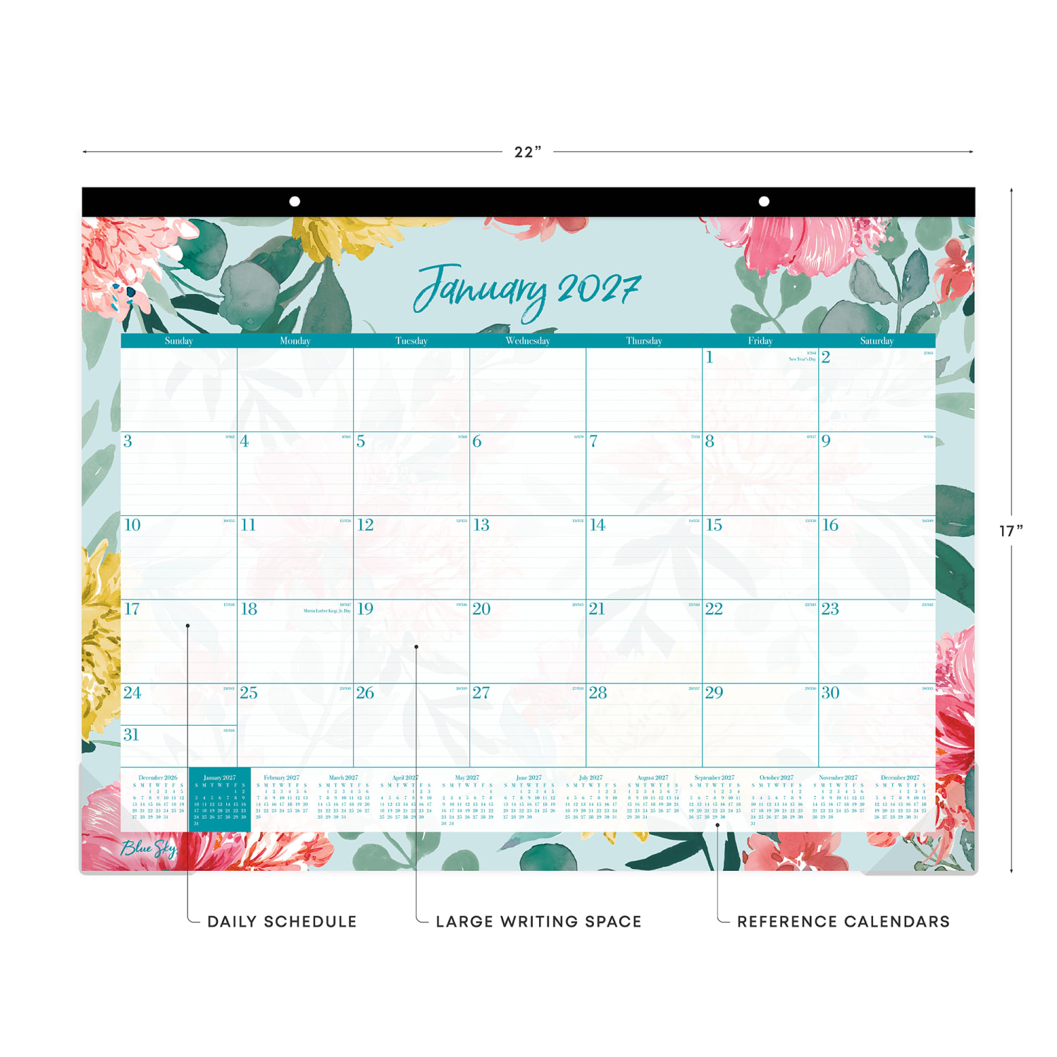 2027 Blue Sky Reflections Monthly Desk Pad Planning Calendar, 22x17, 0%, Reflections, Jan-Dec, RY27 - Image 3
