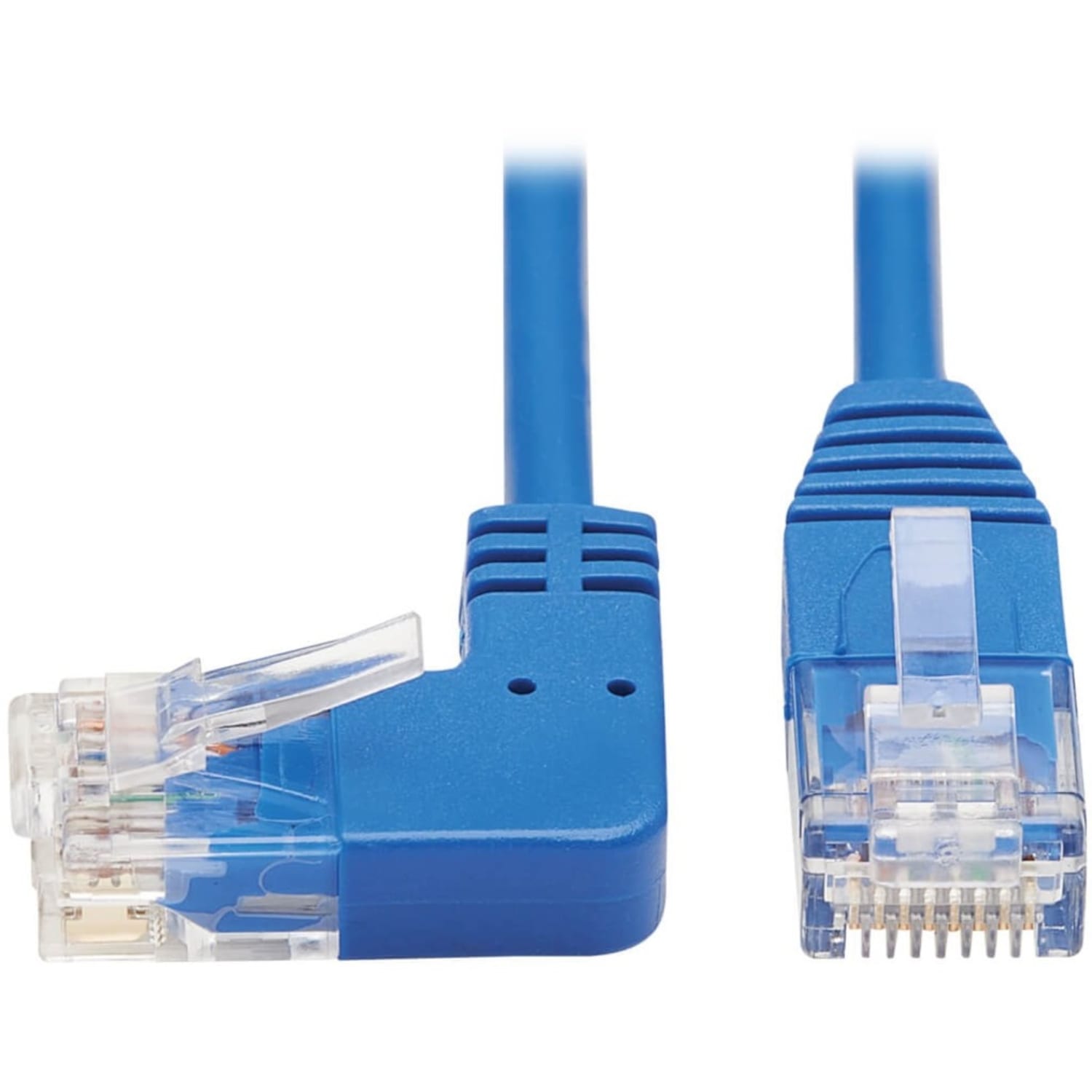 Tripp Lite Cat6 Ethernet Cable Left Angled UTP Slim Molded M/M Blue 10ft - First End: 1x RJ-45 Male Network - N204S10BLLA