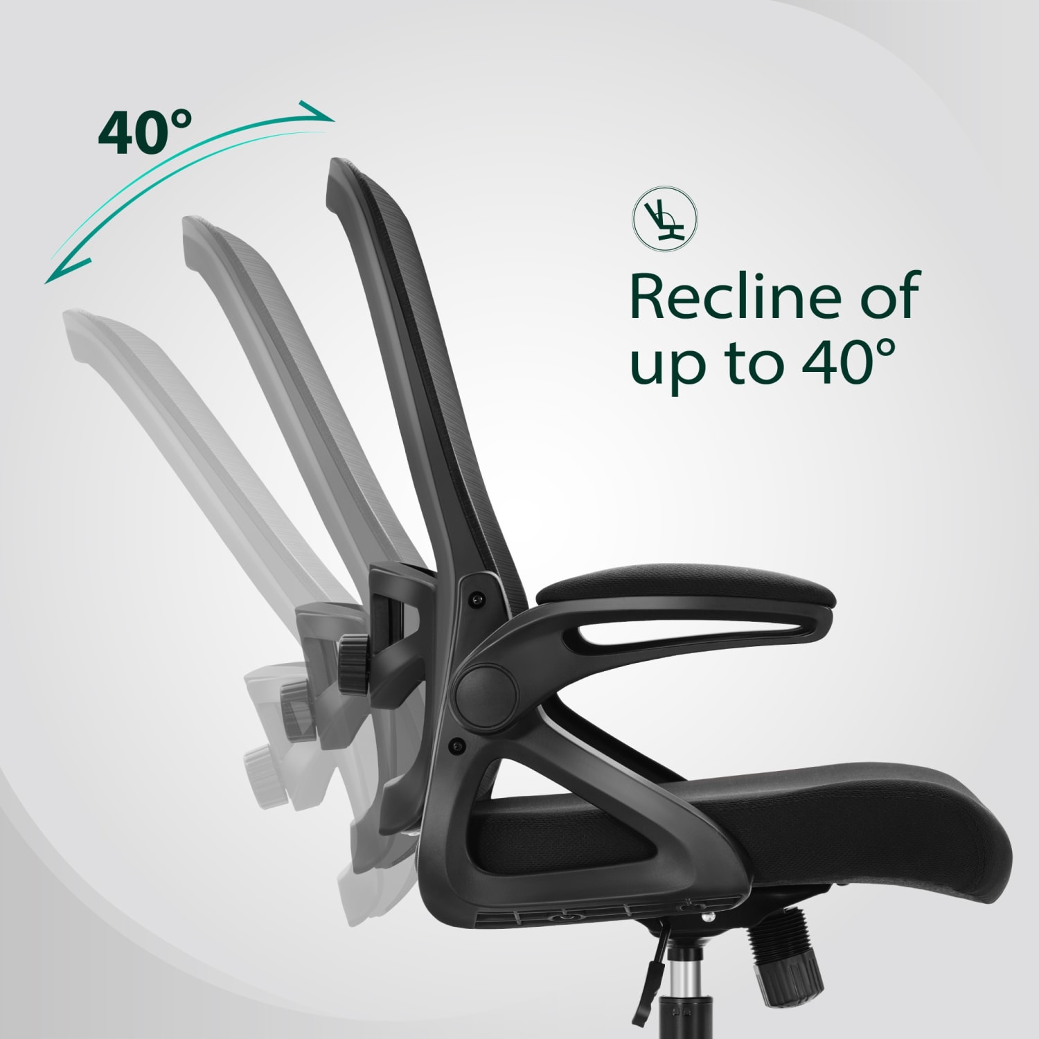 ALPHA HOME Ergonomic Mesh Mid Back Office Task Chair With Padded Armrests Black PopularChairscom
